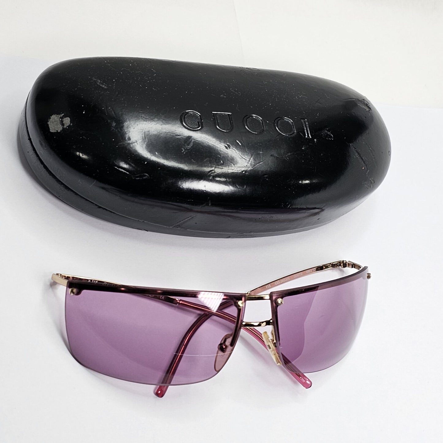 Gucci Sunglasses 2003 Vintage Gold Violet Pink Rimless GG 2653/S 000T9 190224