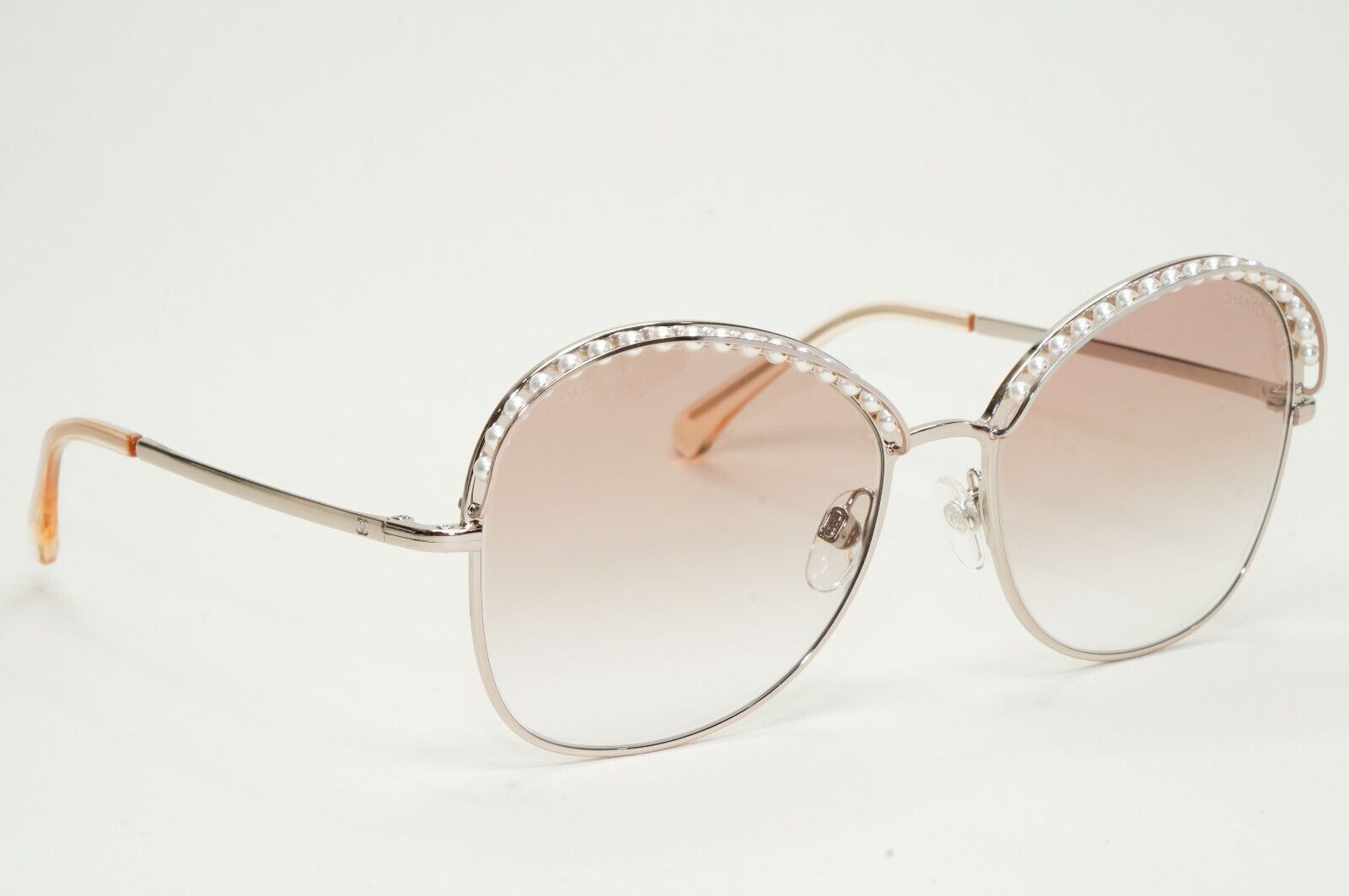 Chanel Sunglasses Pearl Pale Gold Brown Gradient Metal 4246-H c.117/13 56mm