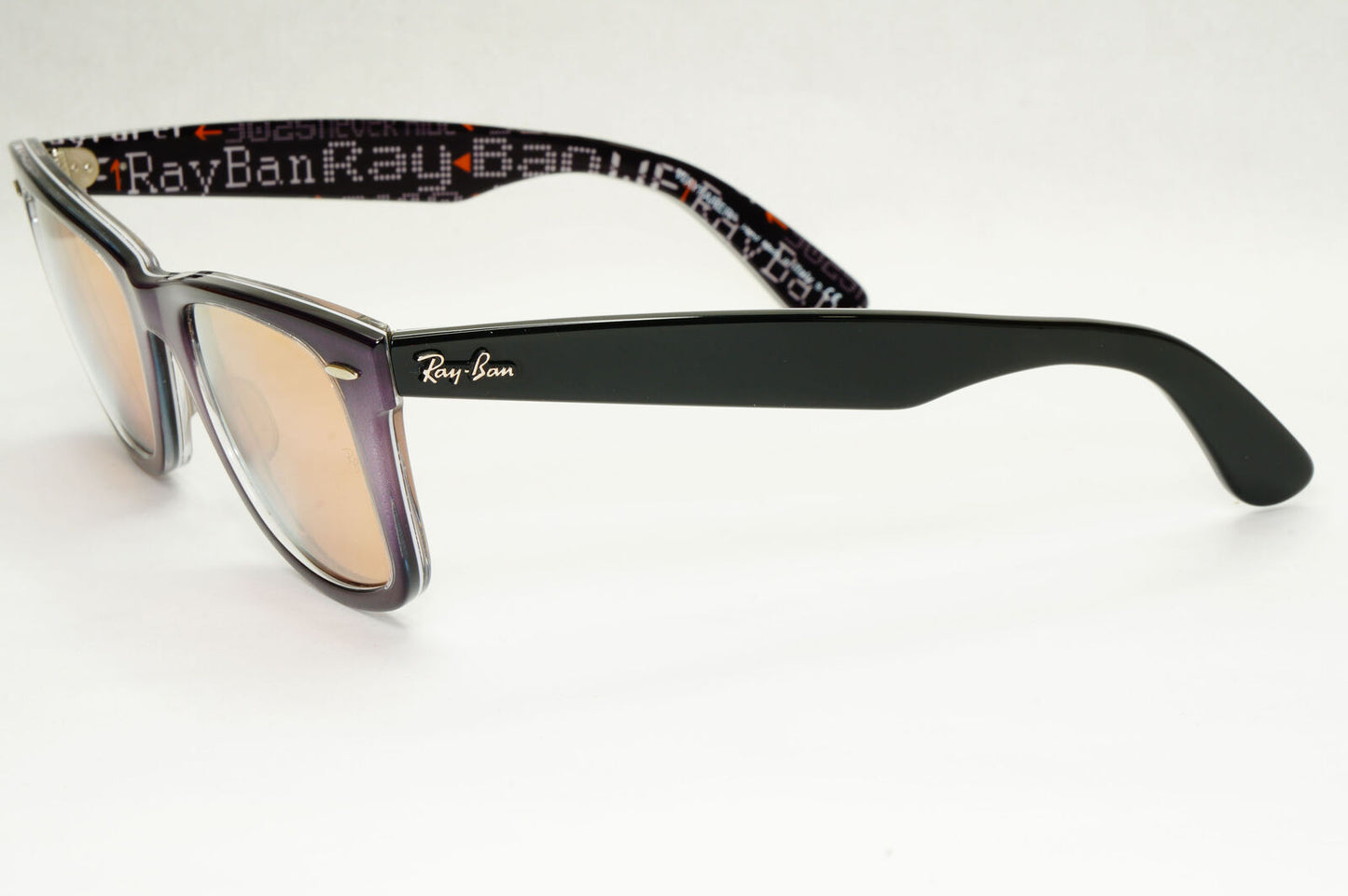 Ray-Ban Wayfarer Sunglasses Prints Pink Copper Mirror RB 2140 1201/Z2 310323