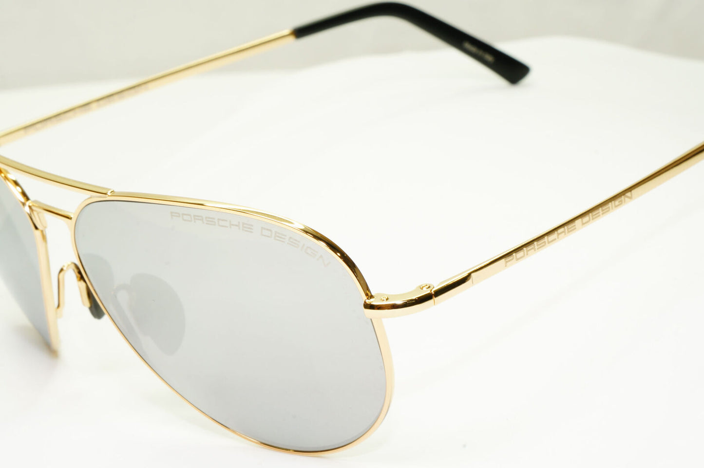Porsche Design Sunglasses Silver Mirror Shiny Gold Pilot P8508 L 60mm