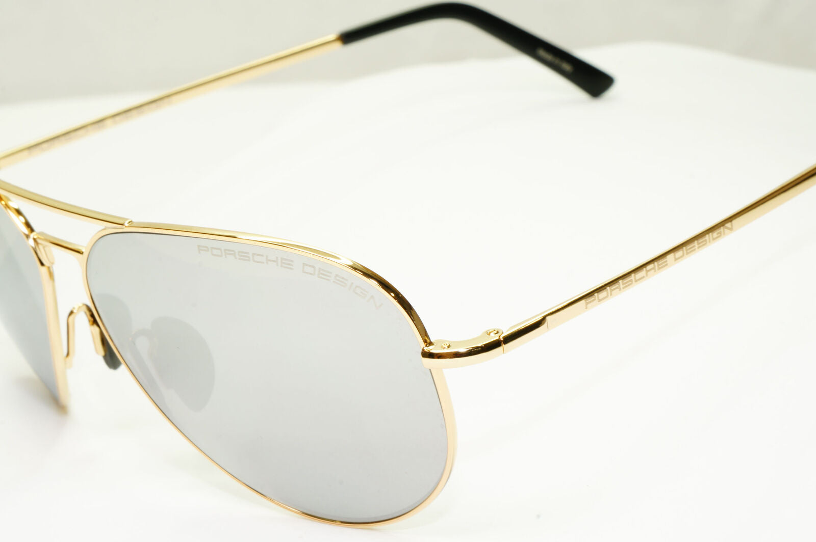 Porsche Design Sunglasses Silver Mirror Shiny Gold Pilot P8508 L 60mm