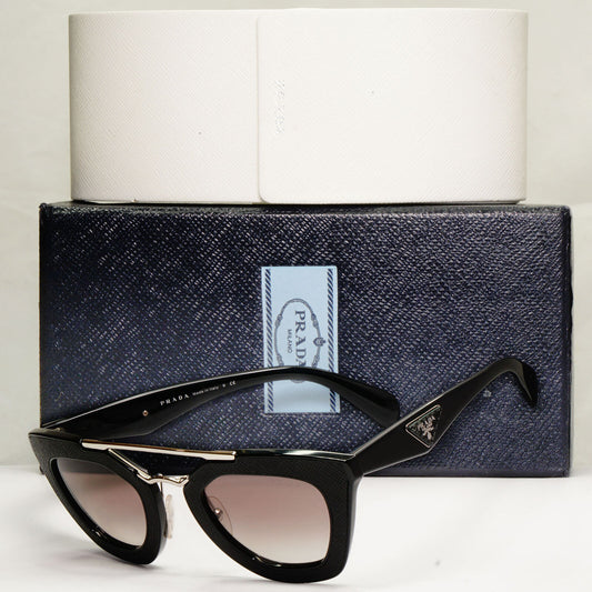Prada Black Cinema Saffiano Leather Sunglasses PR14SS SPR 14S 1AB-0A7 221122