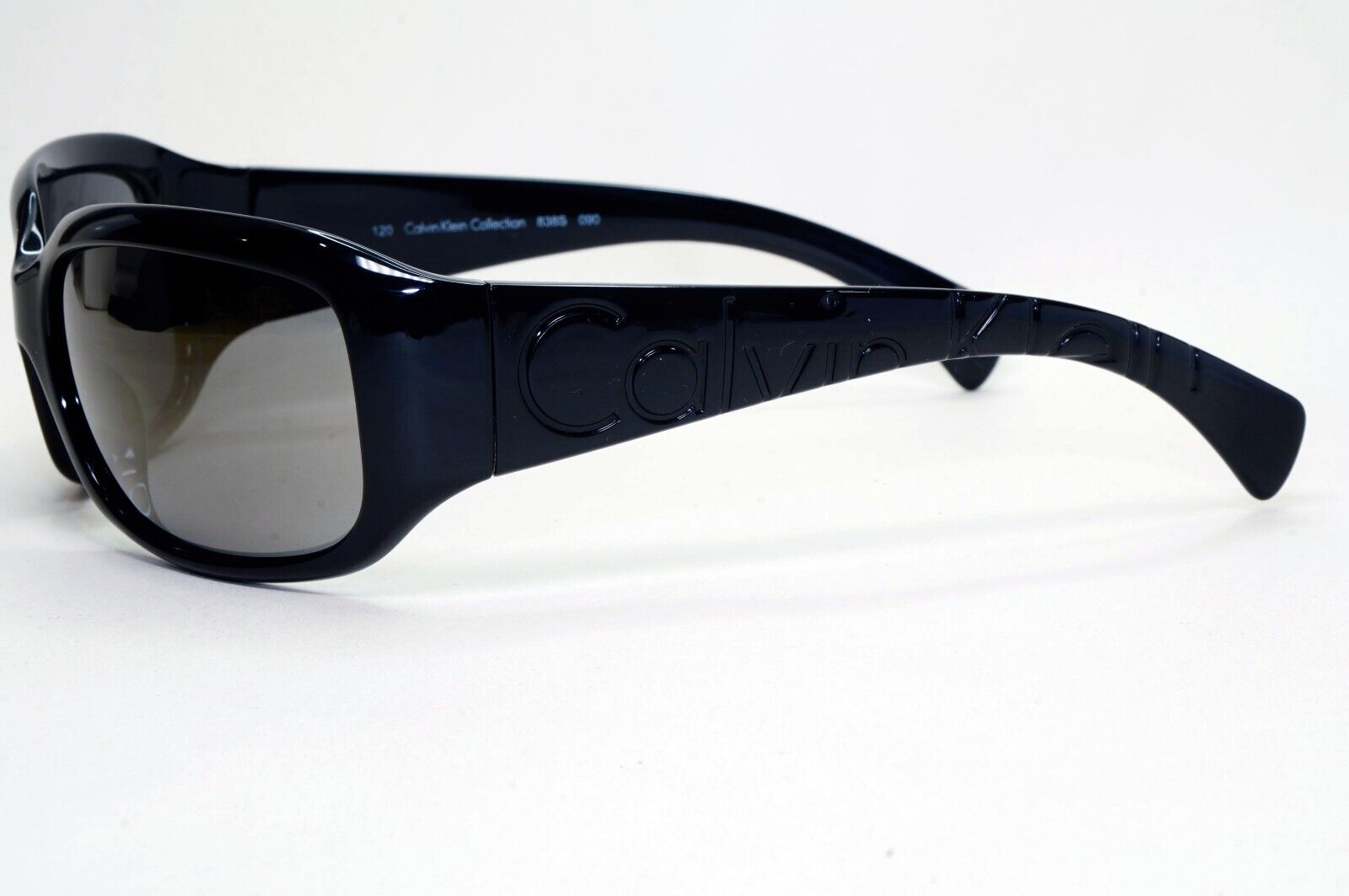 Calvin Klein Sunglasses 2005 Vintage Black Grey Wrap Retro 838S 090 121124