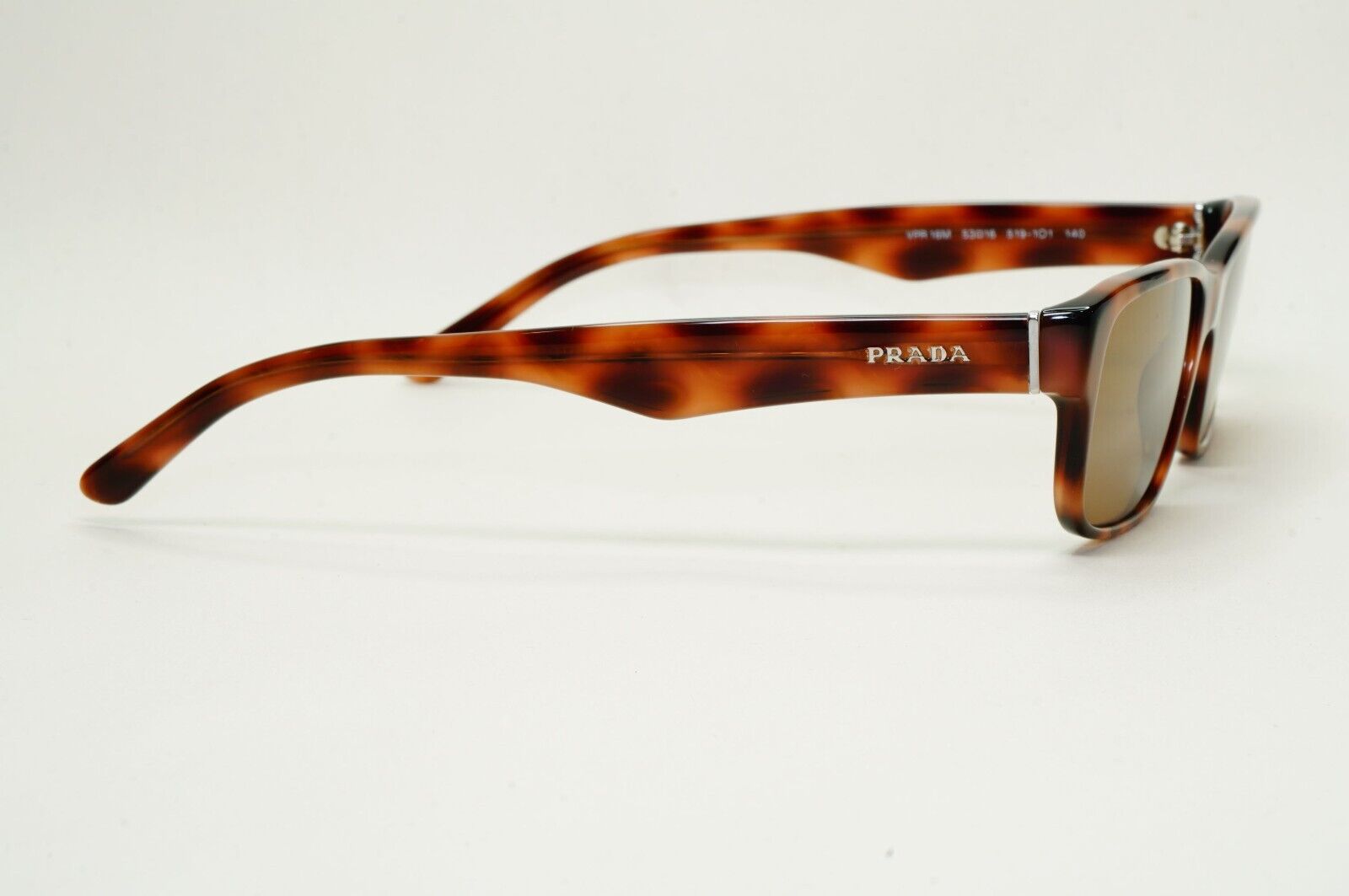 Prada Sunglasses Brown Tortoiseshell Rectangle PR16MV VPR 16M 519-1O1 53mm