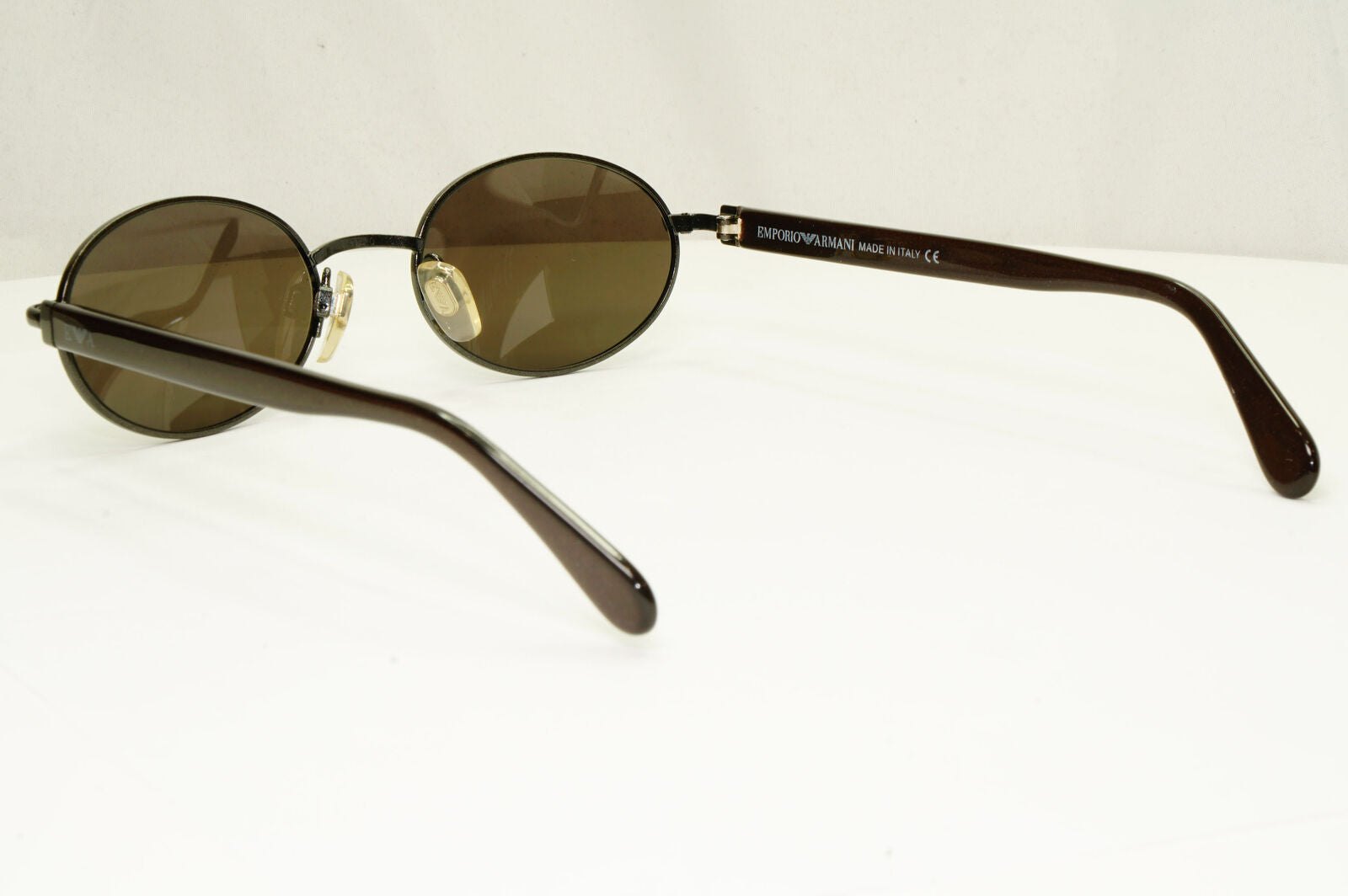 Emporio Armani 1997 Vintage Sunglasses Mens Womens Oval Brown Metal 083-S 1076