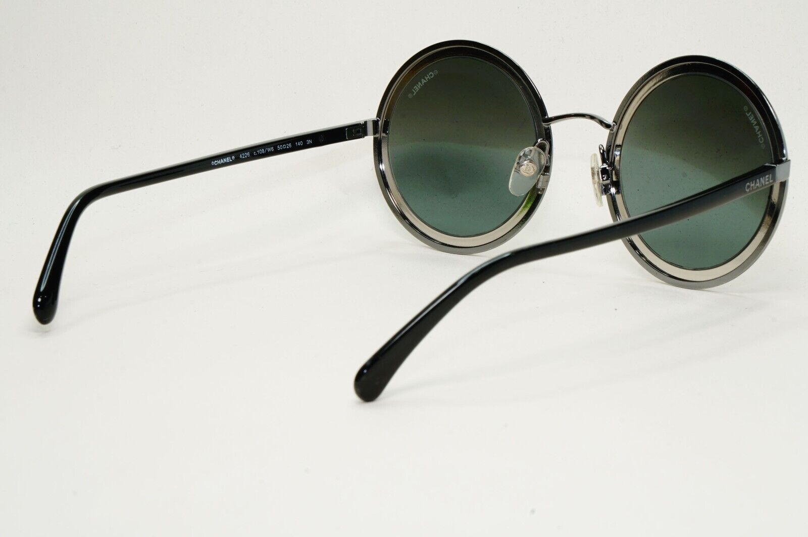 Chanel Sunglasses Round Mirror Grey Silver Black Circle 4226 c.108/W6 [a] 210924