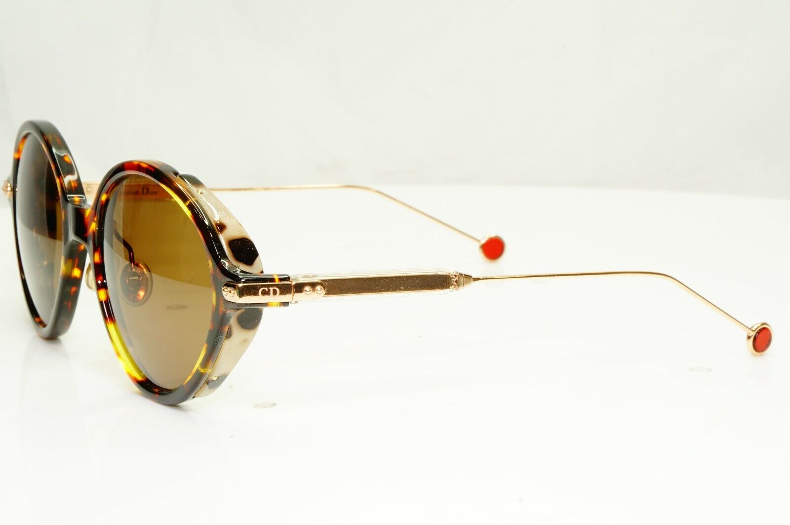 Authentic Dior Womens Sunglasses Round Umbrage Havana Brown N3 Gold 0X3TN