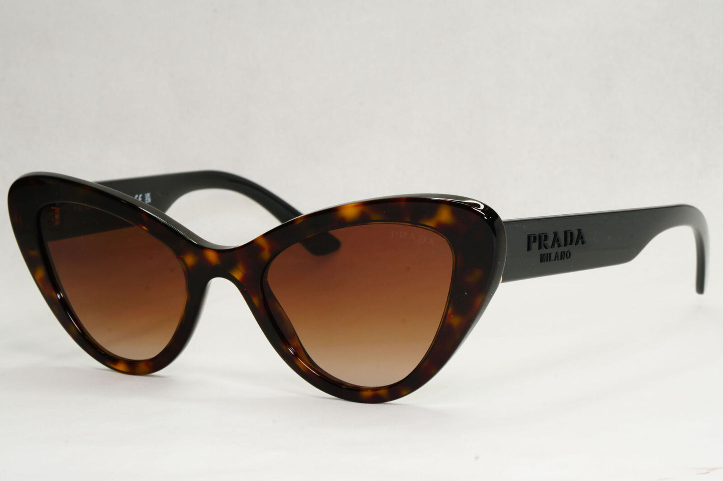 Prada Sunglasses Brown Tortoise Black Cat Eye PR13YS SPR 13Y 2AU-6S1 52mm