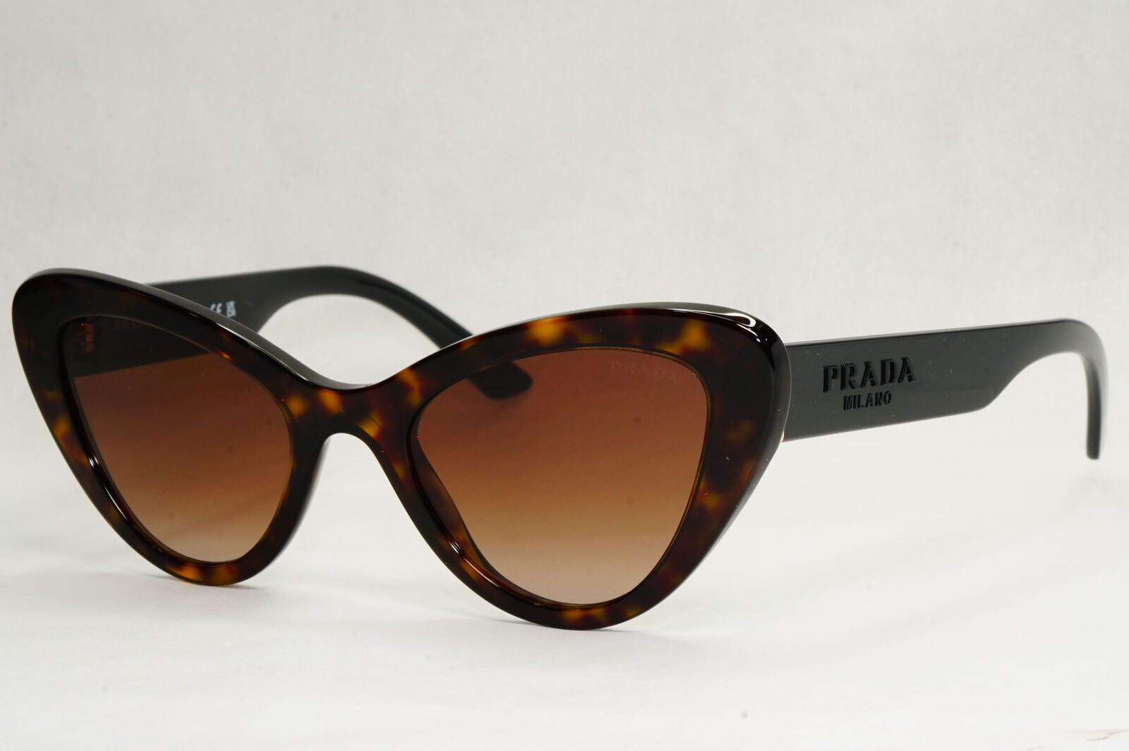 Prada Sunglasses Brown Tortoise Black Cat Eye PR13YS SPR 13Y 2AU-6S1 52mm