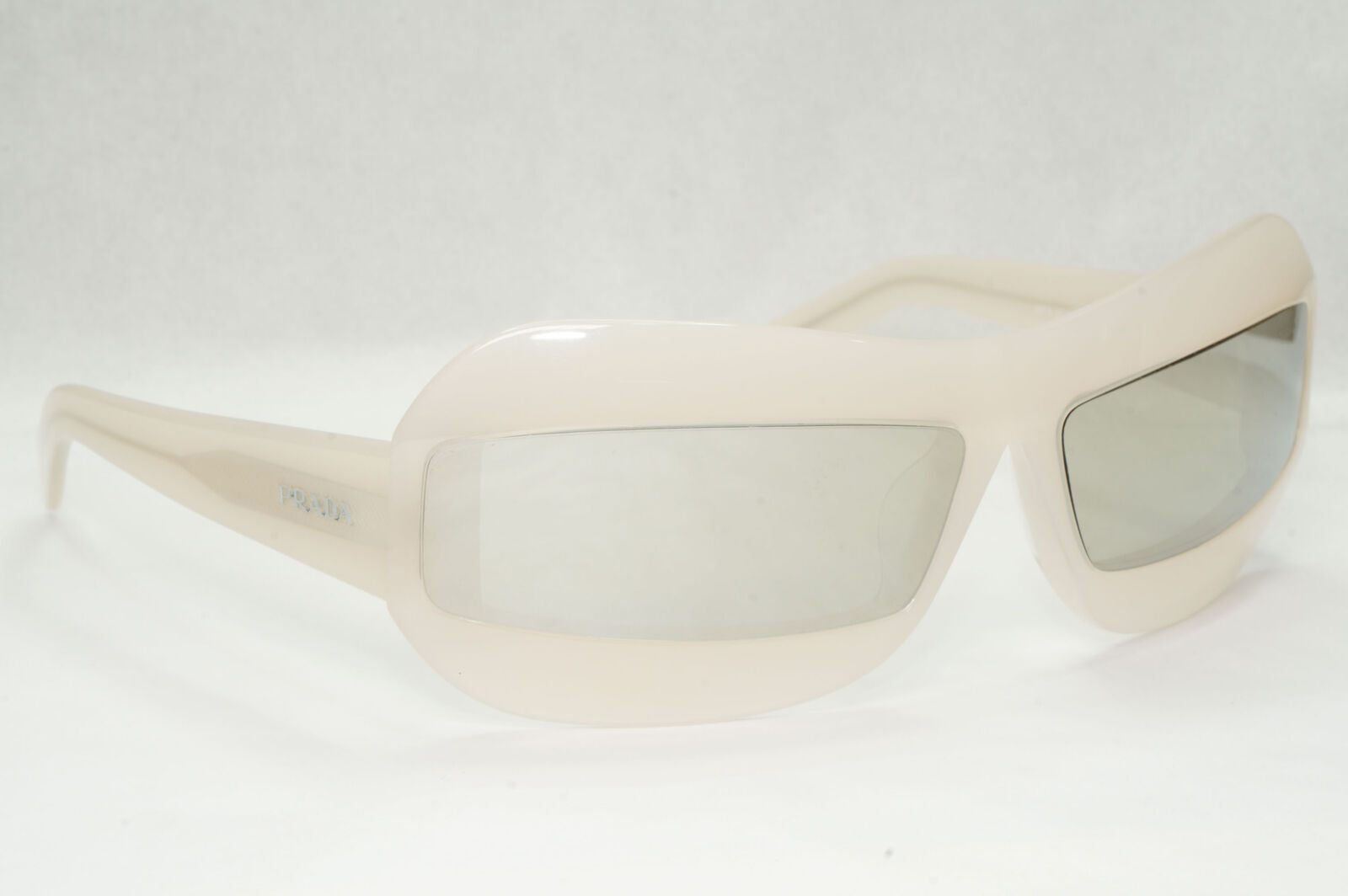 Prada Sunglasses Opal Nude White Silver Mirror Wrap PR30YS SPR 30Y 13D-2B0