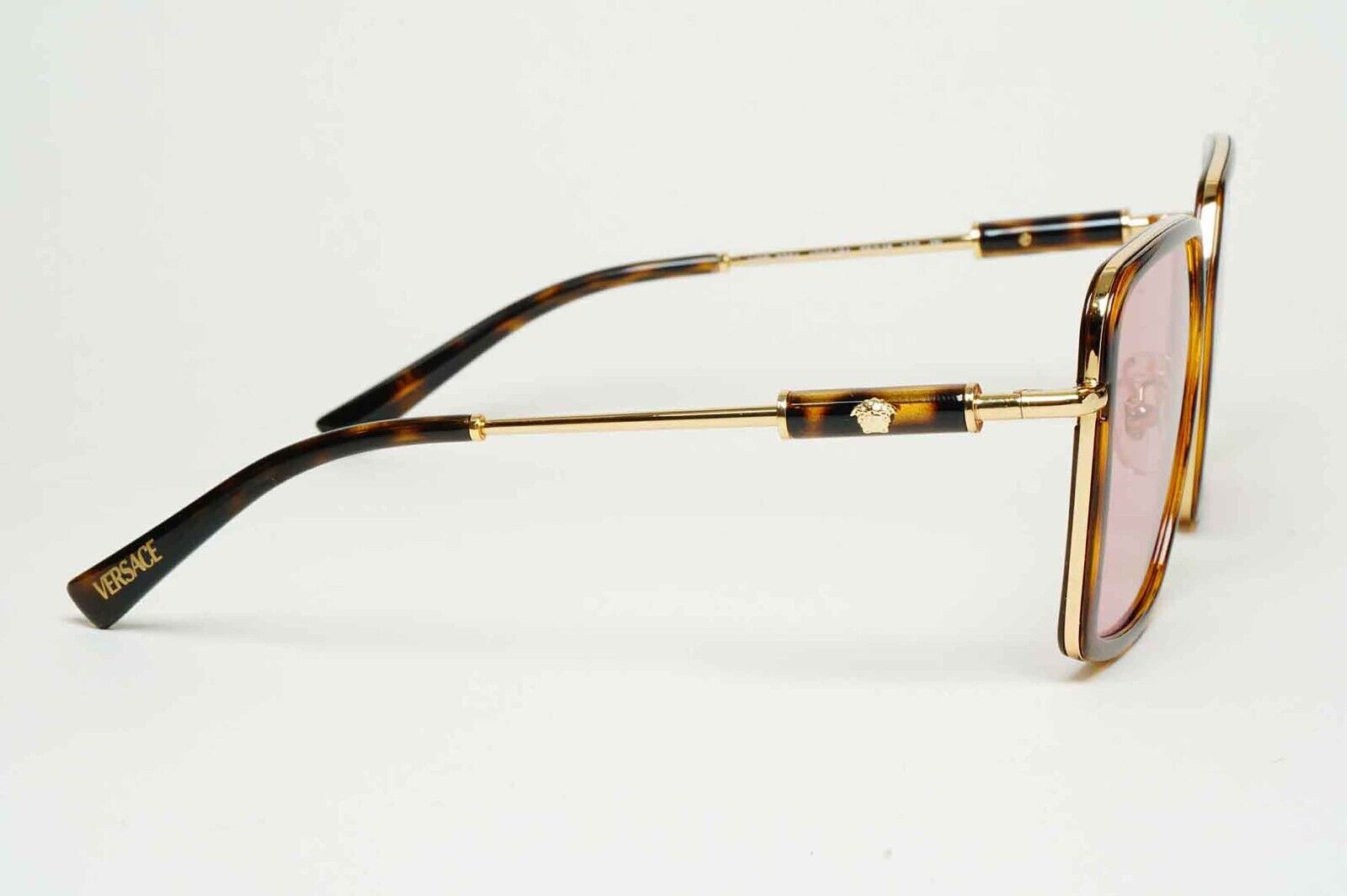 Versace Sunglasses Oversized Square Brown Gold Pink MOD VE 2261 1002/84 56mm