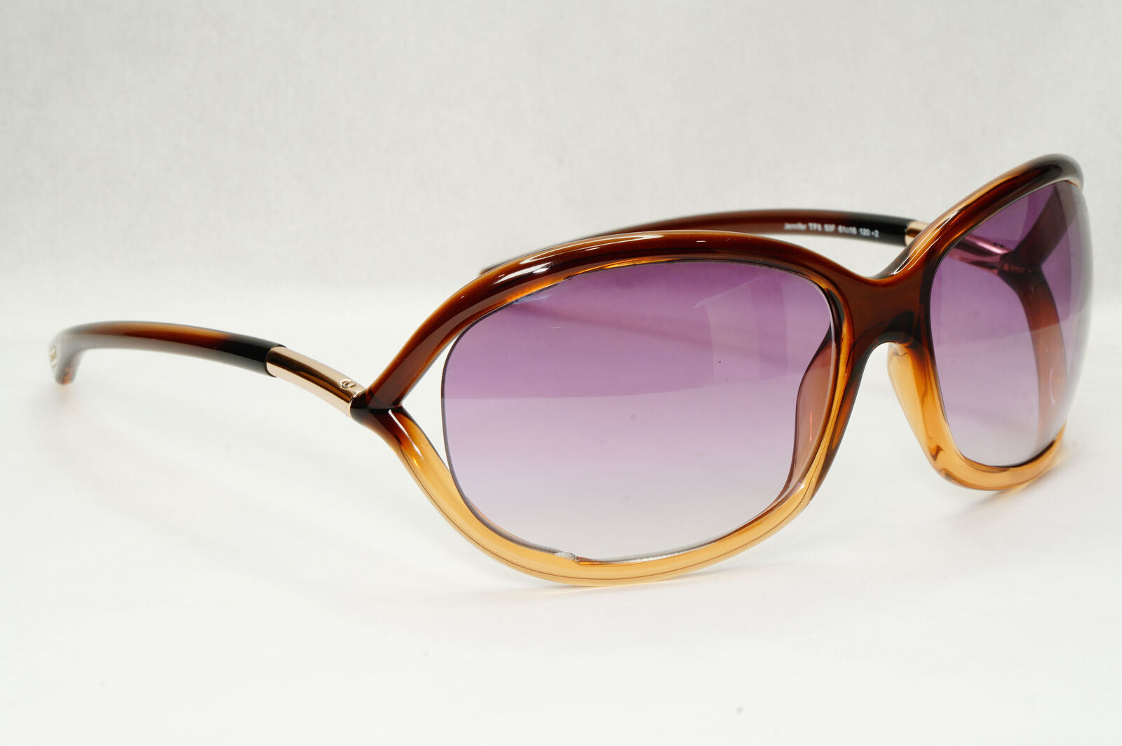 Tom Ford Sunglasses Jennifer Brown Gold Violet Gradient Wrap FT0008 TF8 50F