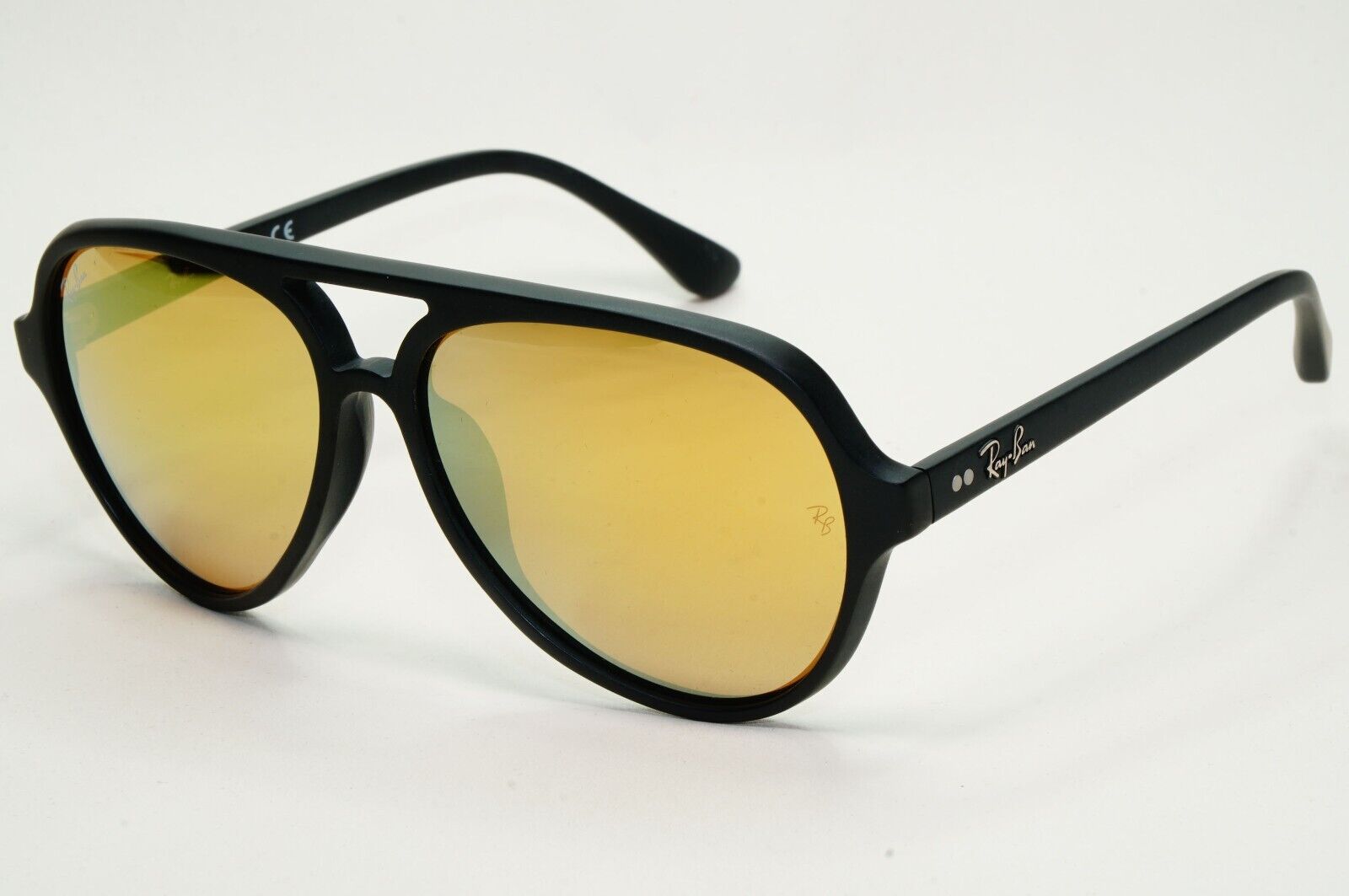 Ray-Ban Sunglasses 2010 Vintage CATS 5000 Rare Black Gold RB 4125-F 901S/93