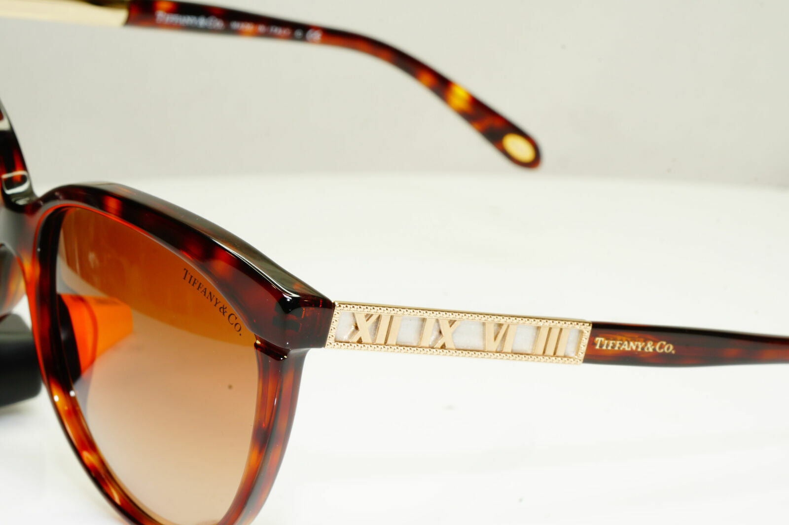 Tiffany & Co Gold Brown Sunglasses Roman Numbers Tortoise TF 4097 8002/3B 30069
