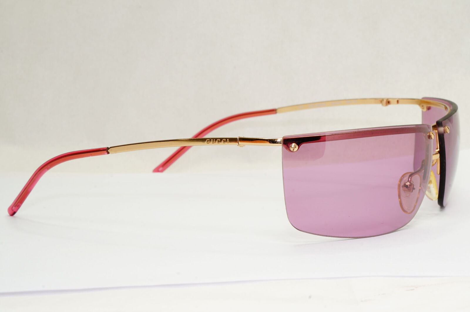Gucci Sunglasses 2003 Vintage Gold Violet Pink Rimless GG 2653/S 000T9 190224