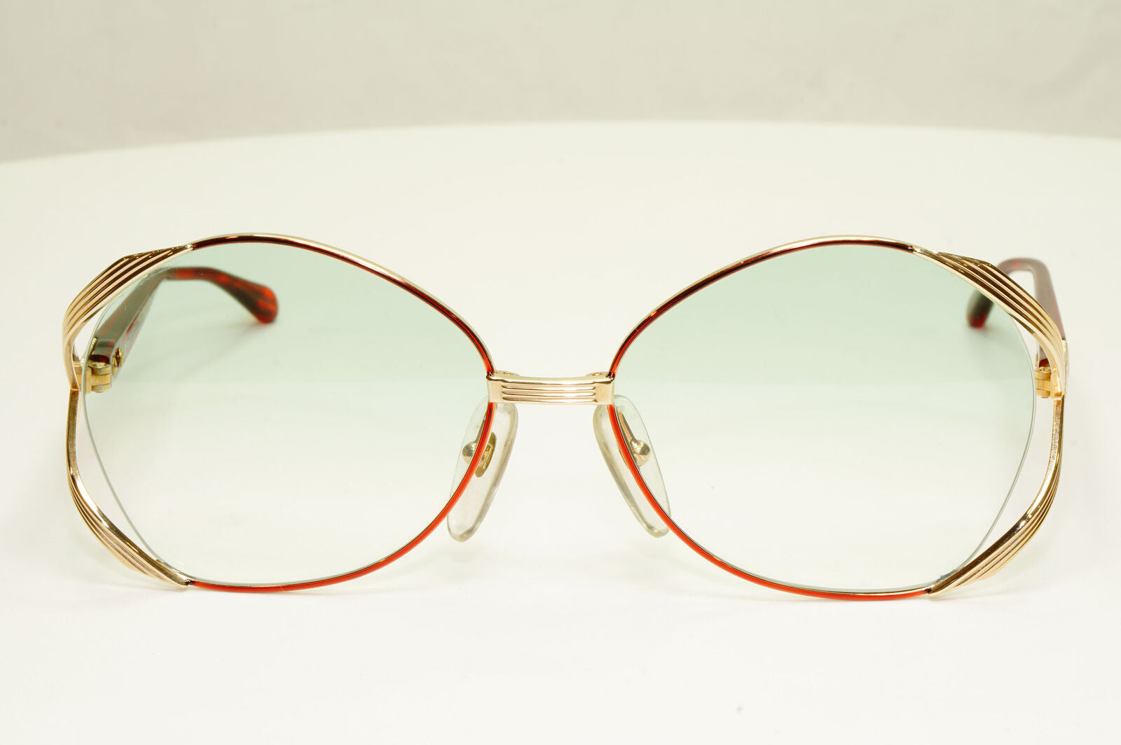 Dior 1990s Gold Sunglasses Austria Red Green Vintage Square Womens 2692 43