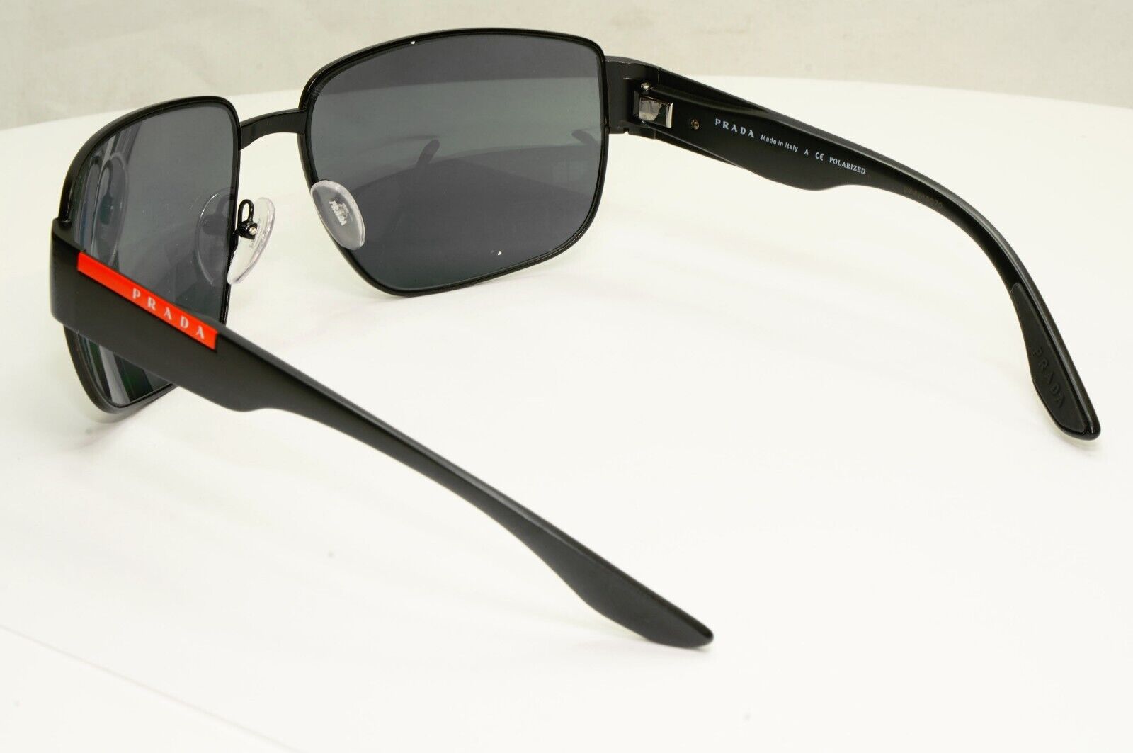 Prada Sunglasses Polarized Black Wrap Metal PS56VS SPS 56V 1BO-02G 130mm