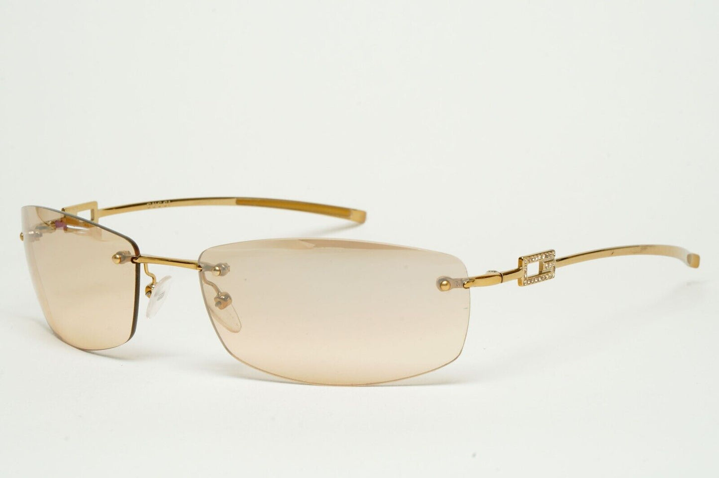 Gucci Sunglasses 1997 Vintage Gold Rimless GG 1784/STRASS 577AK 60mm 100225