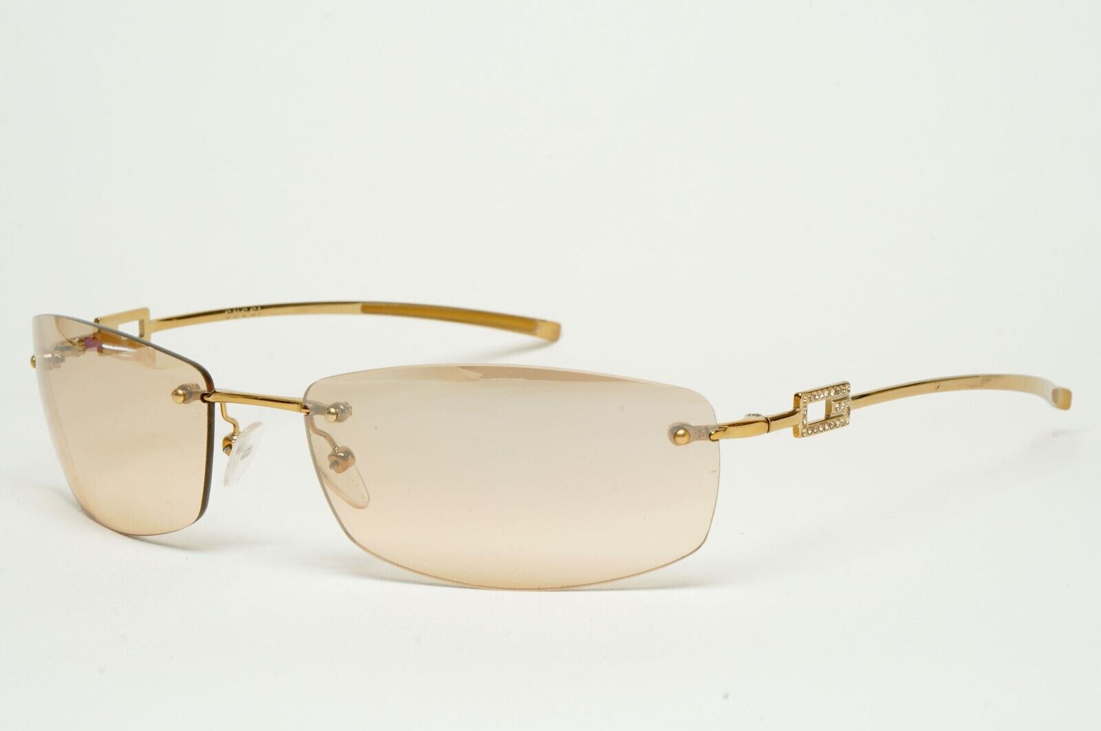 Gucci Sunglasses 1997 Vintage Gold Rimless GG 1784/STRASS 577AK 60mm 100225