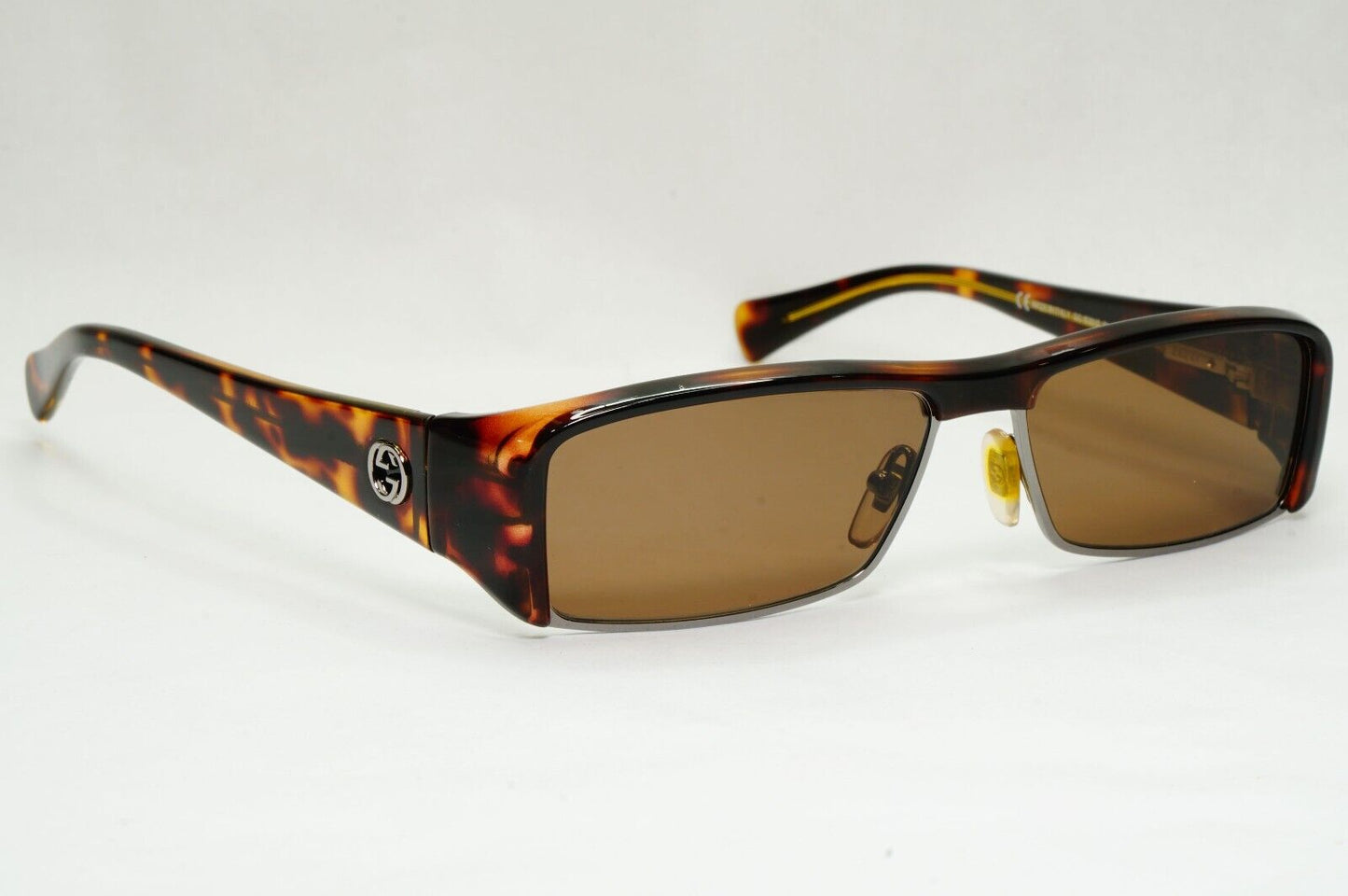 Gucci Sunglasses 1997 Vintage Brown Rectangle Tortoise GG 1530/S DLLIZ 051223