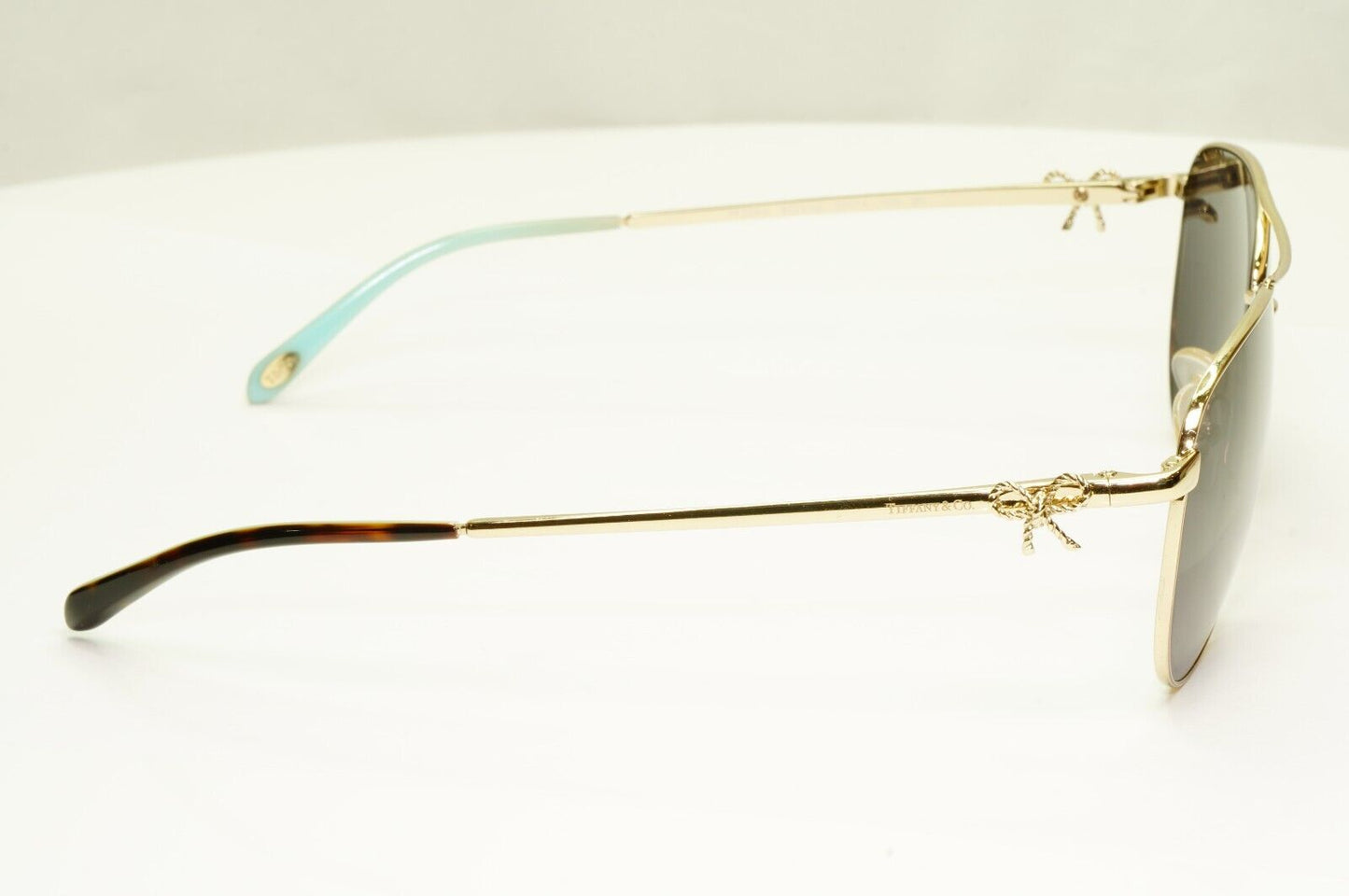 Tiffany & Co Gold Bow Rope Sunglasses Pilot Black Ribbons TF 3044 6021/64 30928A