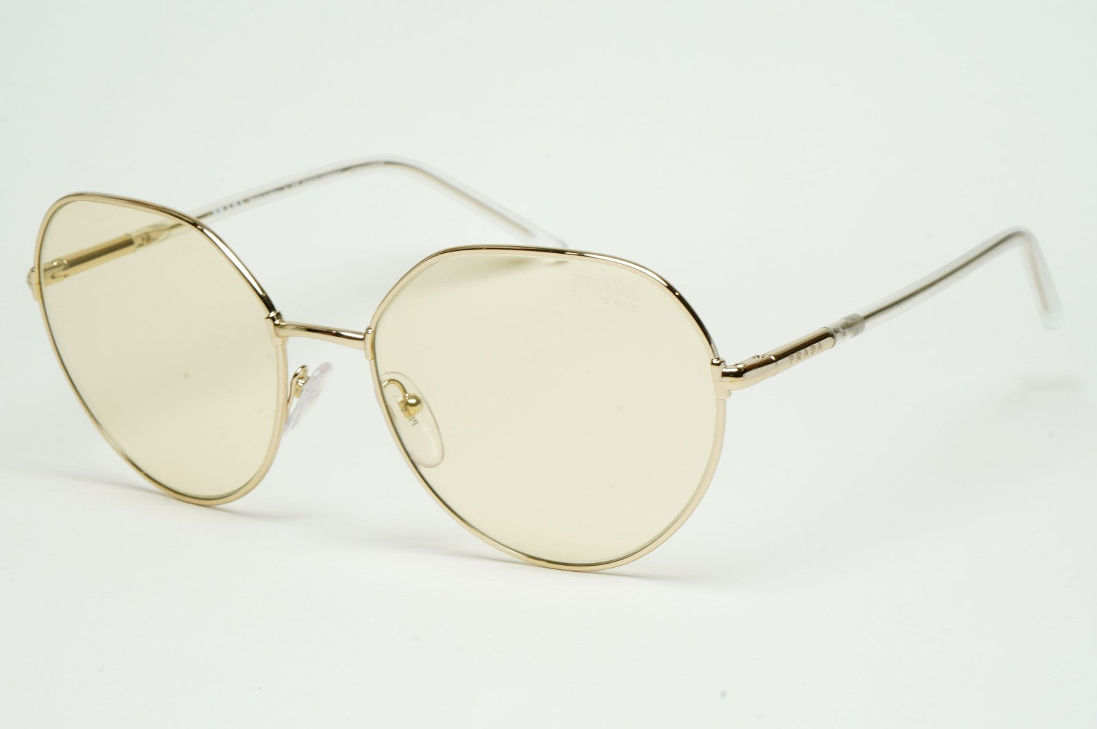 Prada Sunglasses Photochromic Gold Yellow Round PR65XS SPR 65X ZVN-01F