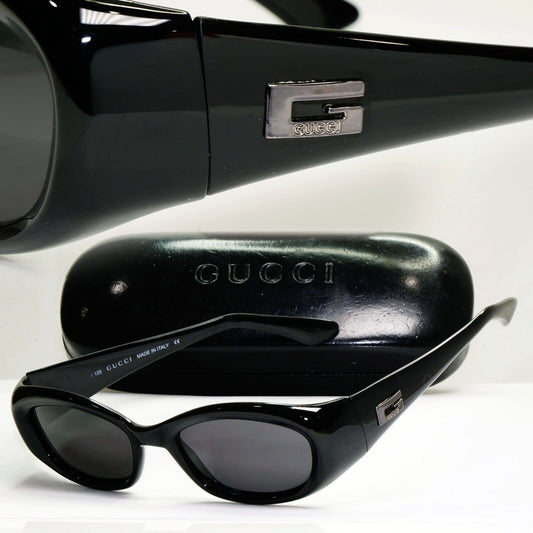 Gucci Sunglasses 1998 Vintage Black Rectangle Retro Unisex GG 2432/S 1UF 301224