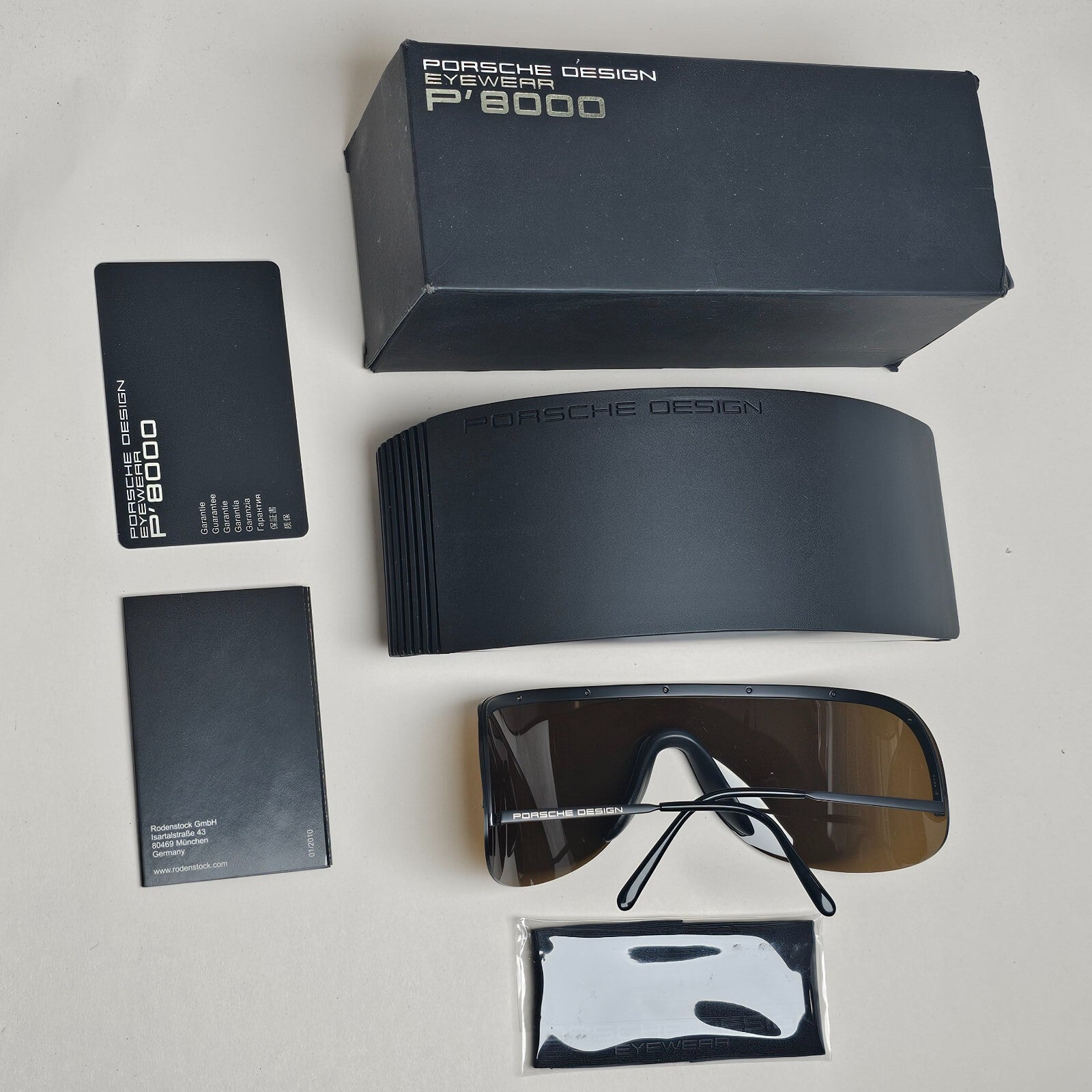 Porsche Design Sunglasses Titanium Brown Black P8000 Series Shield Visor P8479 C