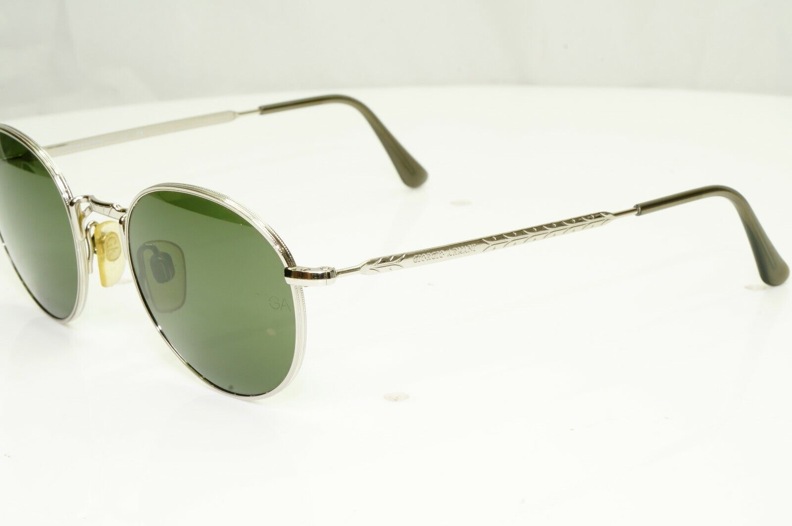 Giorgio Armani 1997 Vintage Sunglasses Silver Round Metal Glass Lens 652 707