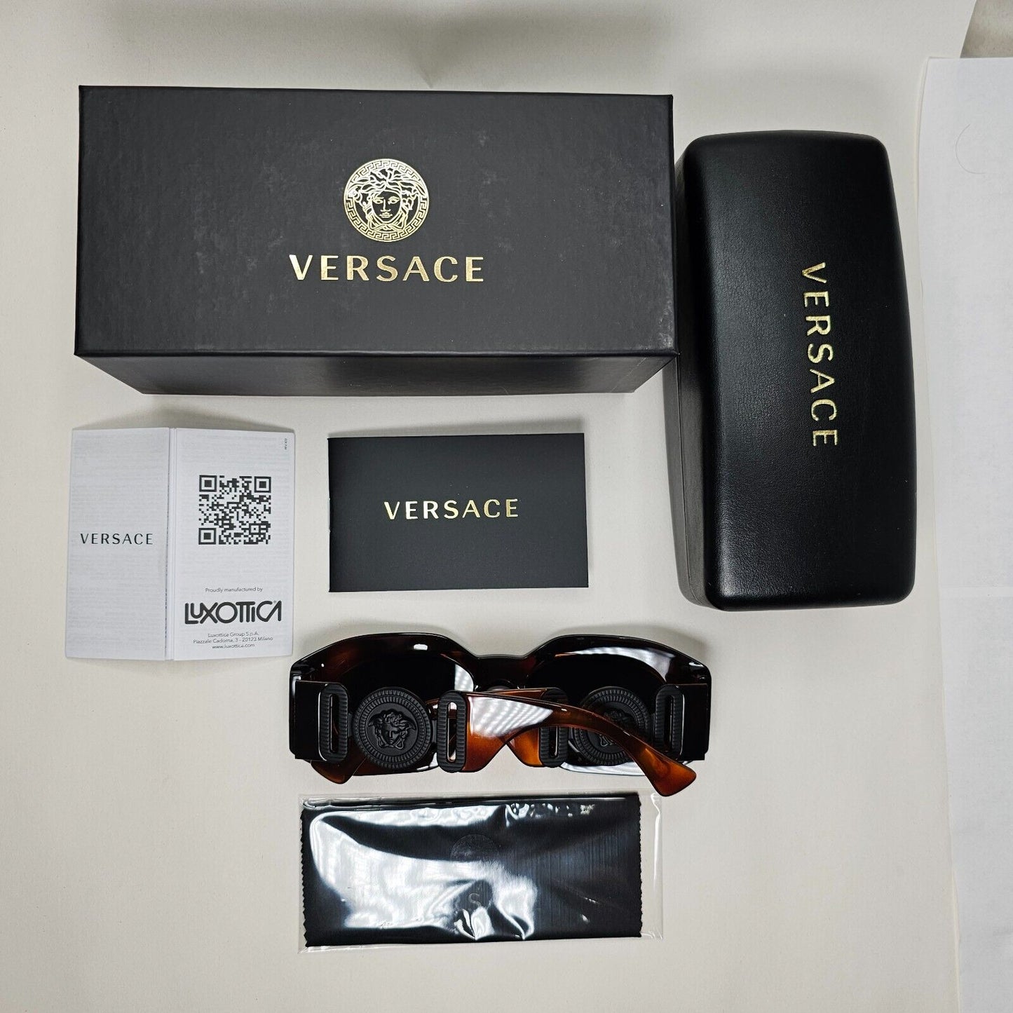 Versace Sunglasses Havana Brown Black Medusa Unisex Biggie MOD VE 4425-U 5217/87