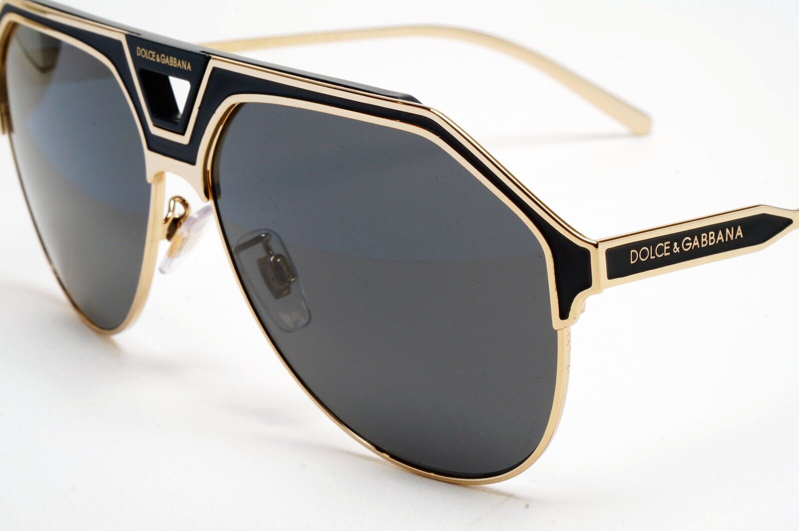 Dolce & Gabbana Sunglasses Pilot Gold Black Metal Navigator DG 2257 1334/87