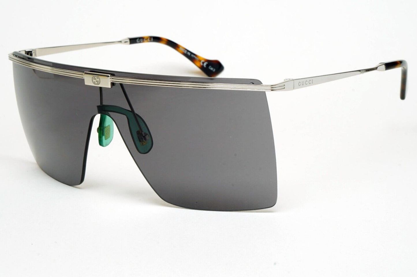 Gucci Sunglasses 2022 Silver Black Shield Visor Square Unisex GG1096S 001 180125