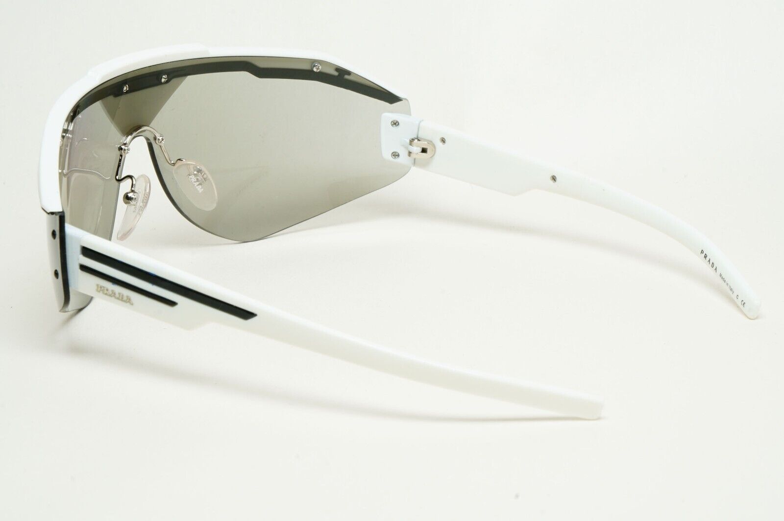 Prada Sunglasses Triangle White Shield Catwalk PR69VS SPR 69V 461-1I2 [b] 231124