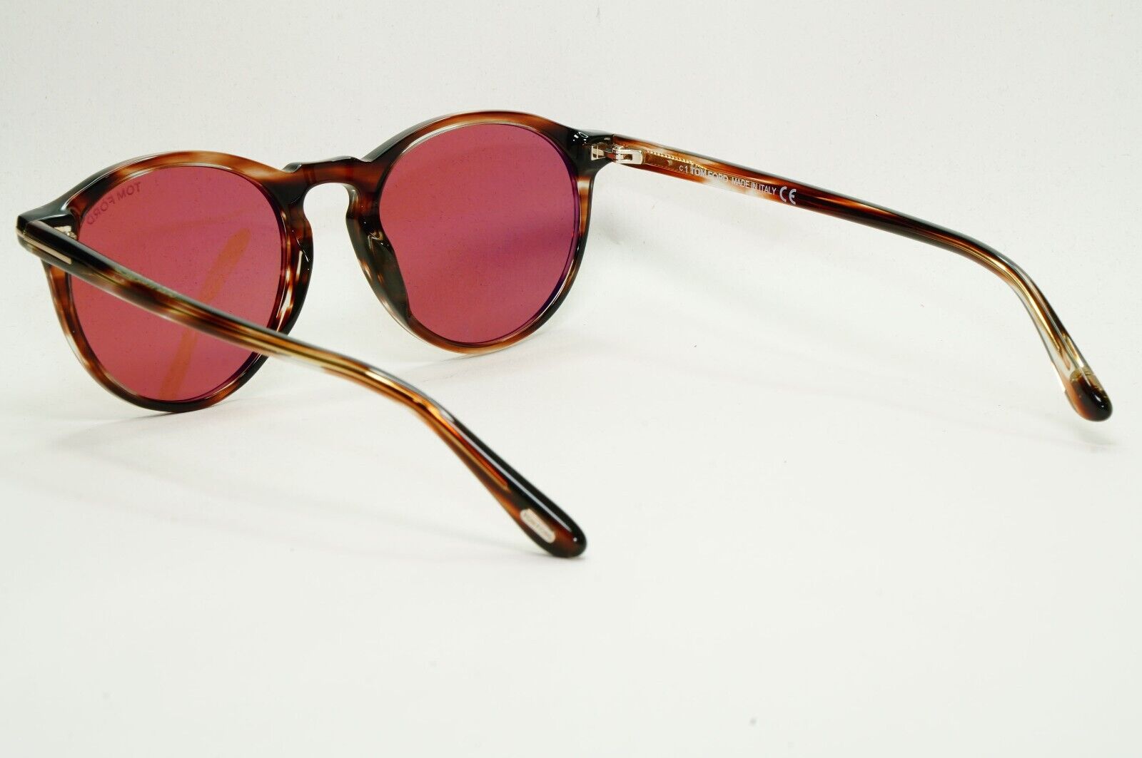 Tom Ford Sunglasses Aurele Brown Tortoise Round Red Bordo FT0904 TF 904 50E 52mm
