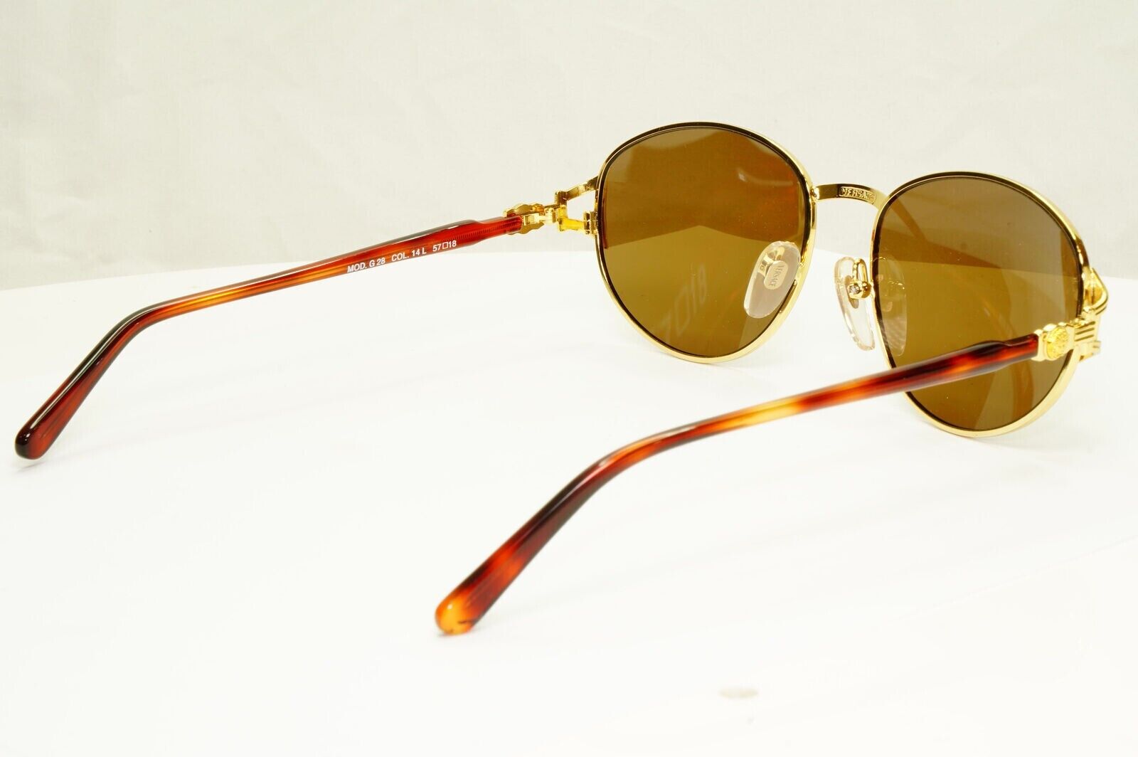 Gianni Versace Sunglasses 1995 Vintage Gold Medusa Brown Retro MOD G28 COL 14L A