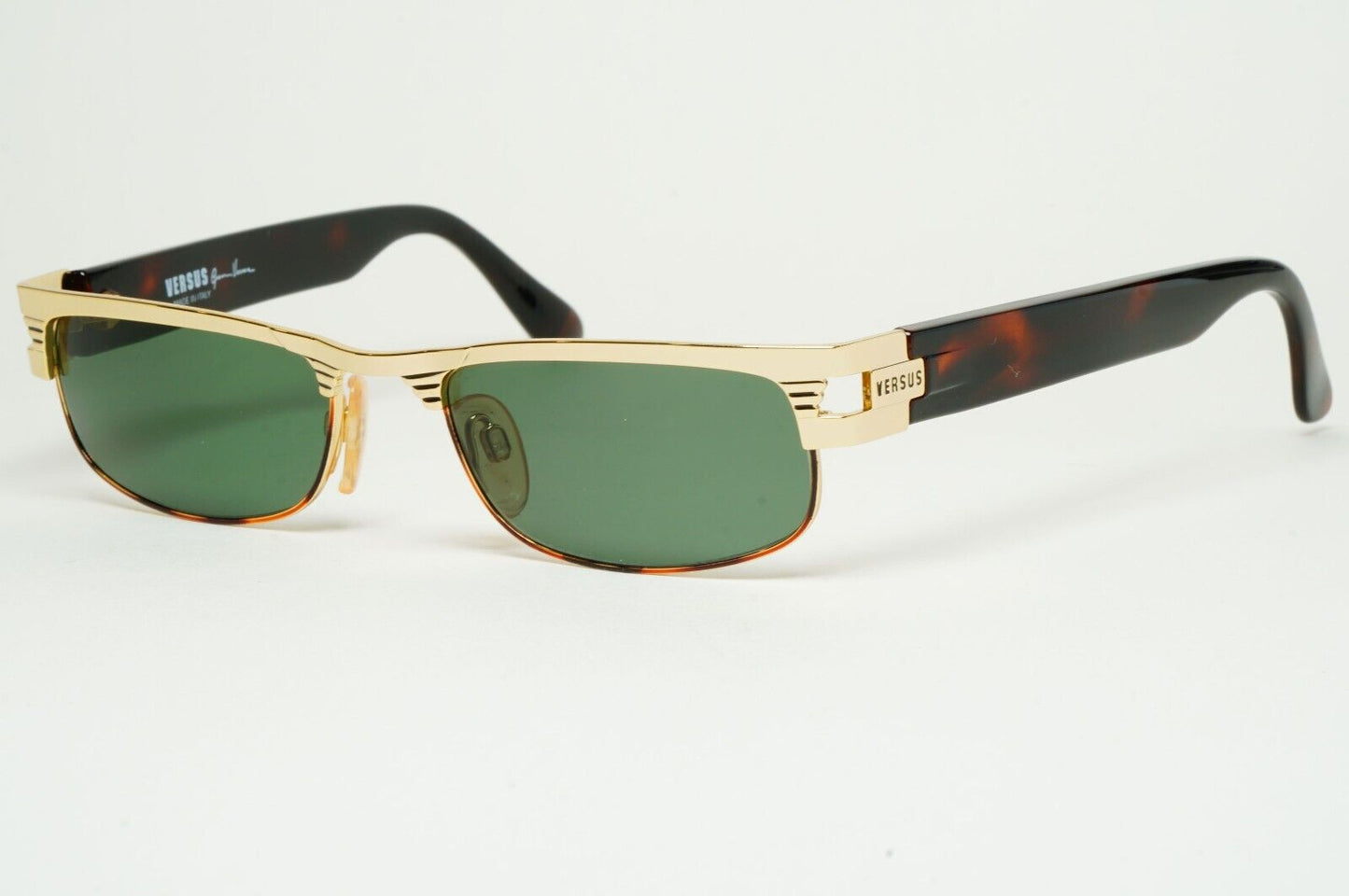 Versus Sunglasses 1996 by Gianni Versace Vintage Gold Green MOD F26 COL 36M