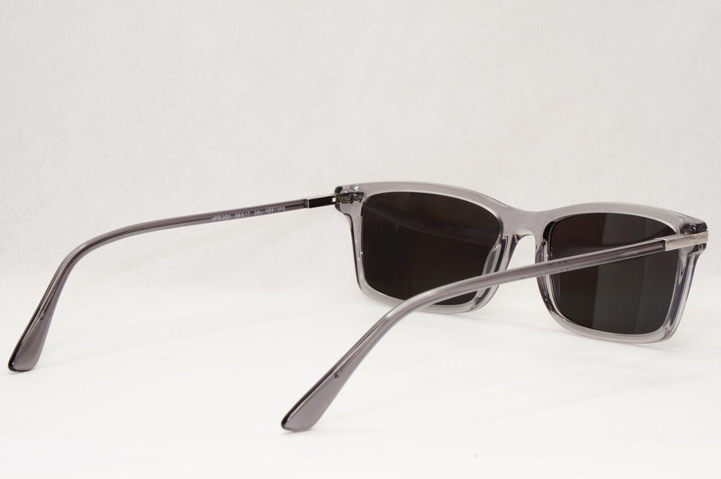 Prada Sunglasses Black Grey Transparent Crystal PR03YV VPR 03Y 08U-1O1 56mm