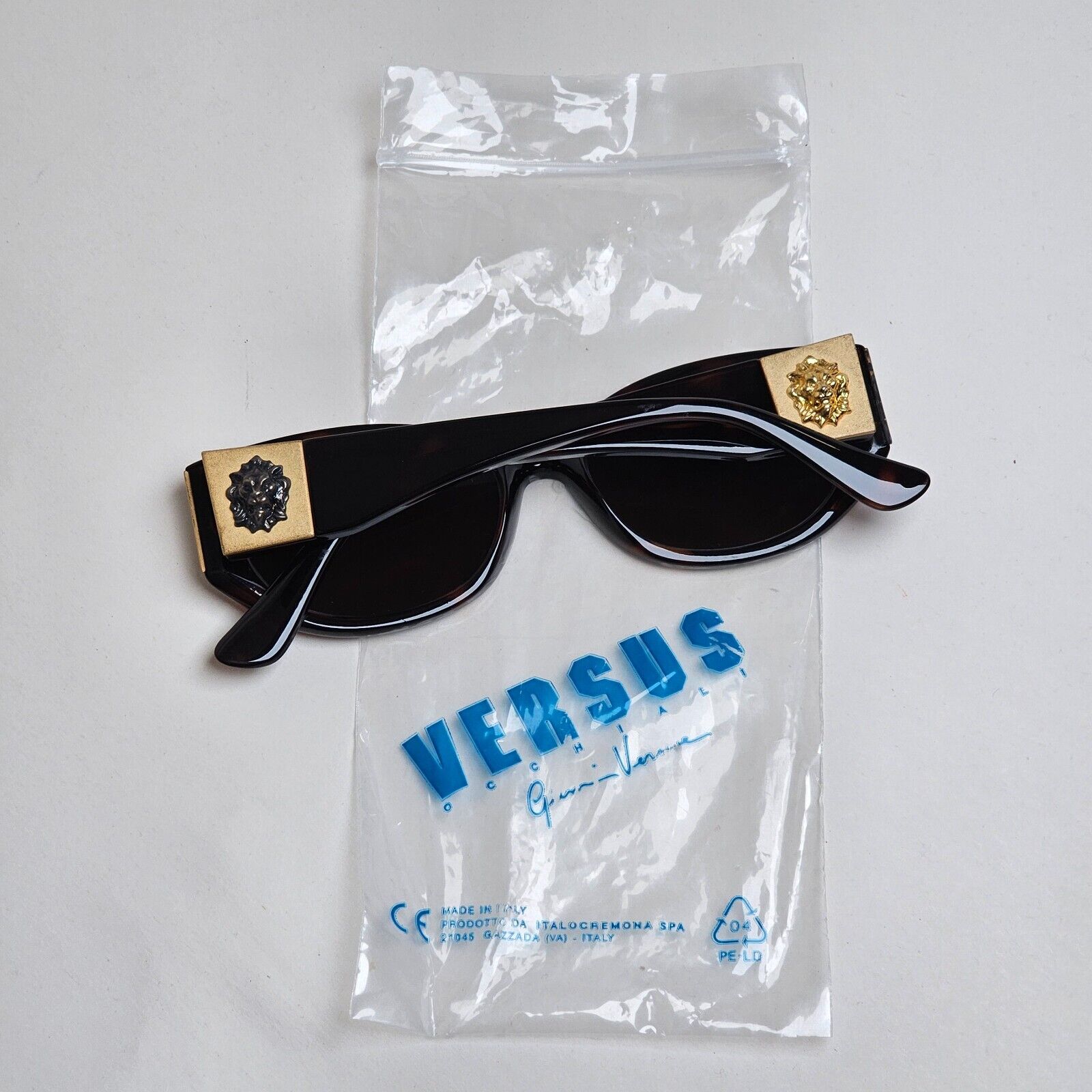 Versus Sunglasses 1996 by Gianni Versace Vintage Grey Lion Brown MOD E06 COL 649
