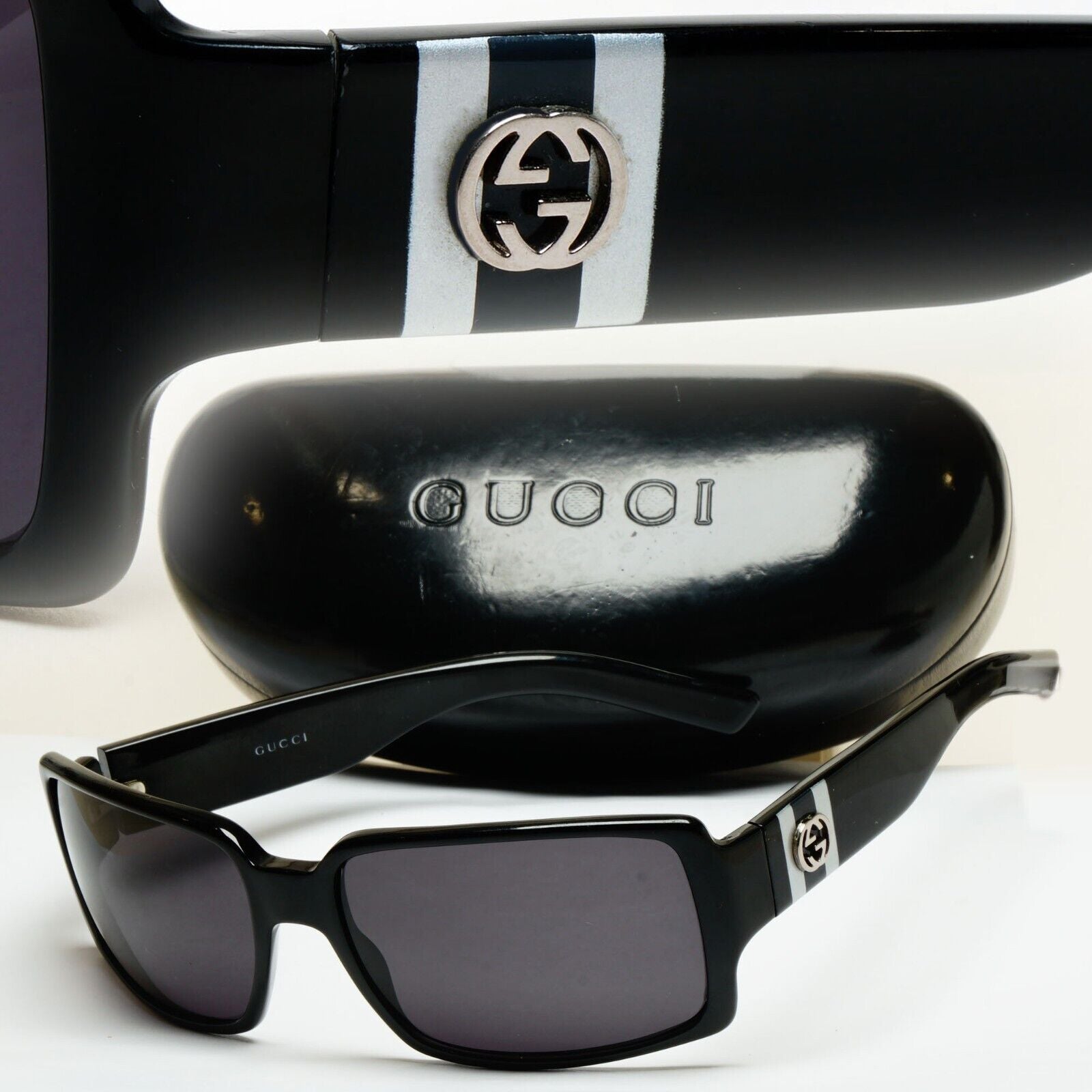 Gucci Sunglasses 2004 Vintage Black Wrap Square Retro GG 2563/S Z8P 60mm 180125
