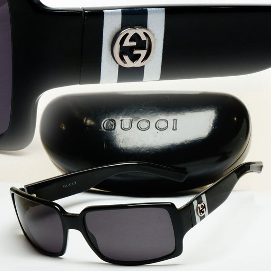 Gucci Sunglasses 2004 Vintage Black Wrap Square Retro GG 2563/S Z8P 60mm 180125
