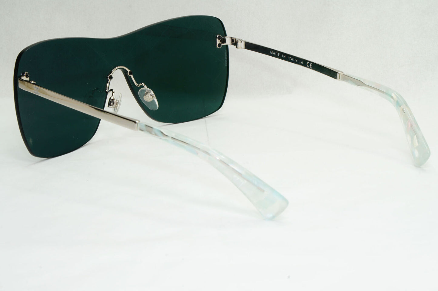 Chanel Sunglasses Silver Grey Mirrored Shield Visor 4215 c.124/6G