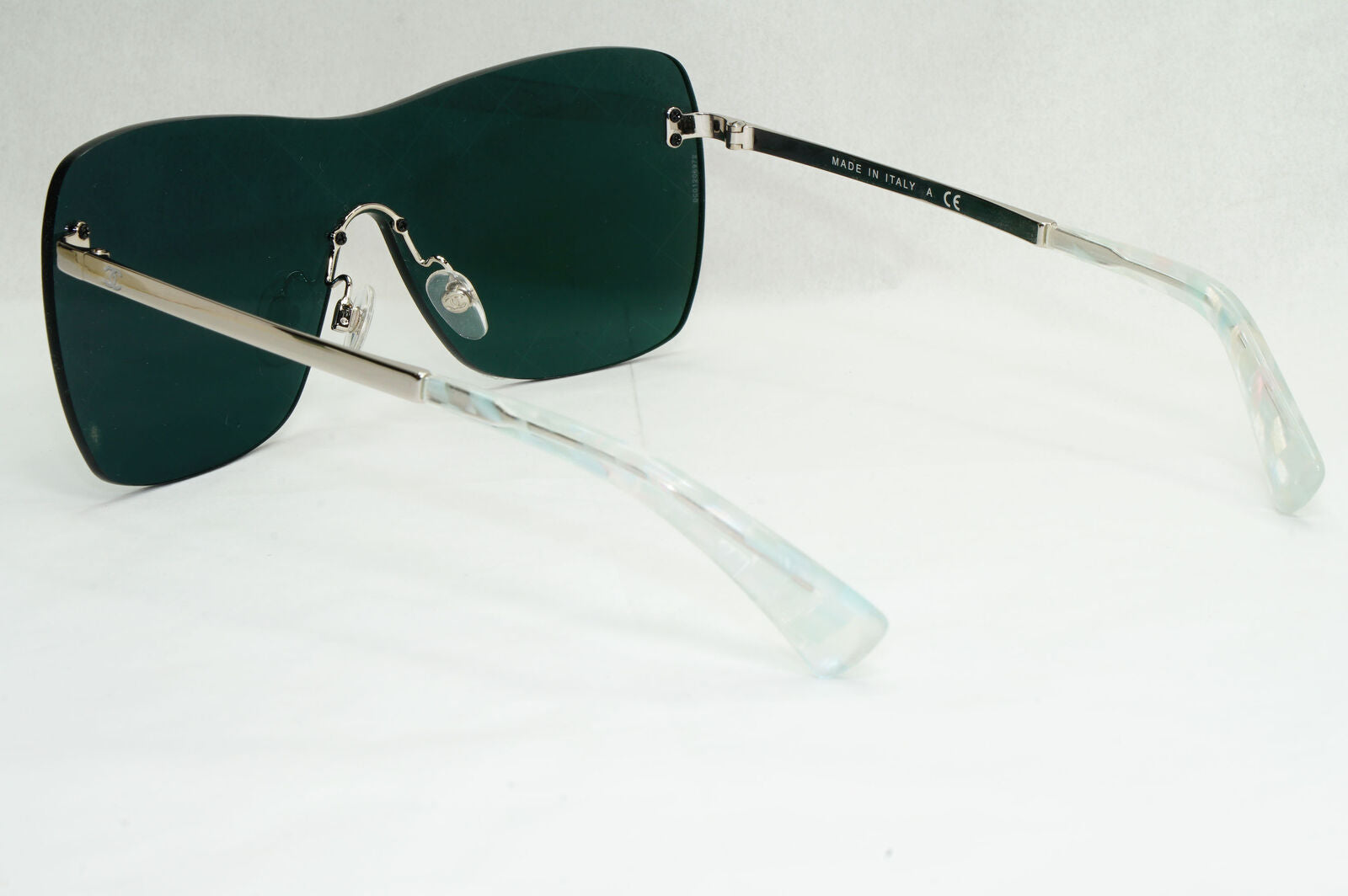 Chanel Sunglasses Silver Grey Mirrored Shield Visor 4215 c.124/6G
