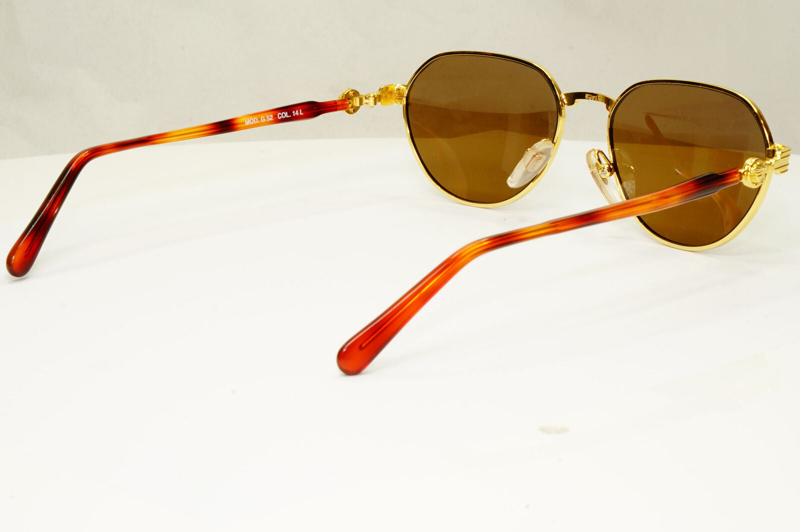 Gianni Versace 1995 Vintage Gold Medusa Unisex Brown Sunglasses MOD G52 COL 14L