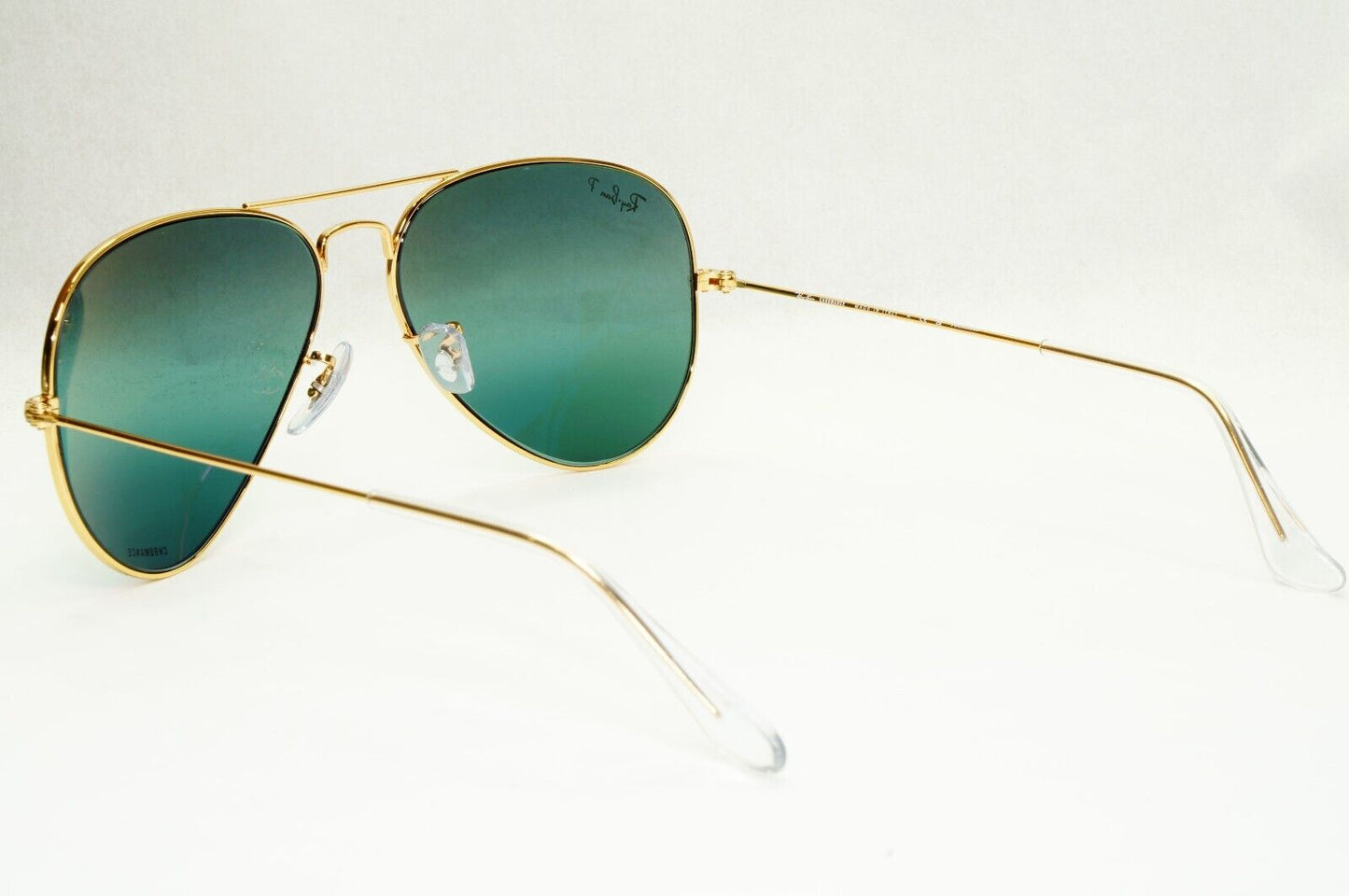 Ray-Ban Sunglasses Aviator Polarised Chromance Gold Green RB 3025 9196/G6 58mm
