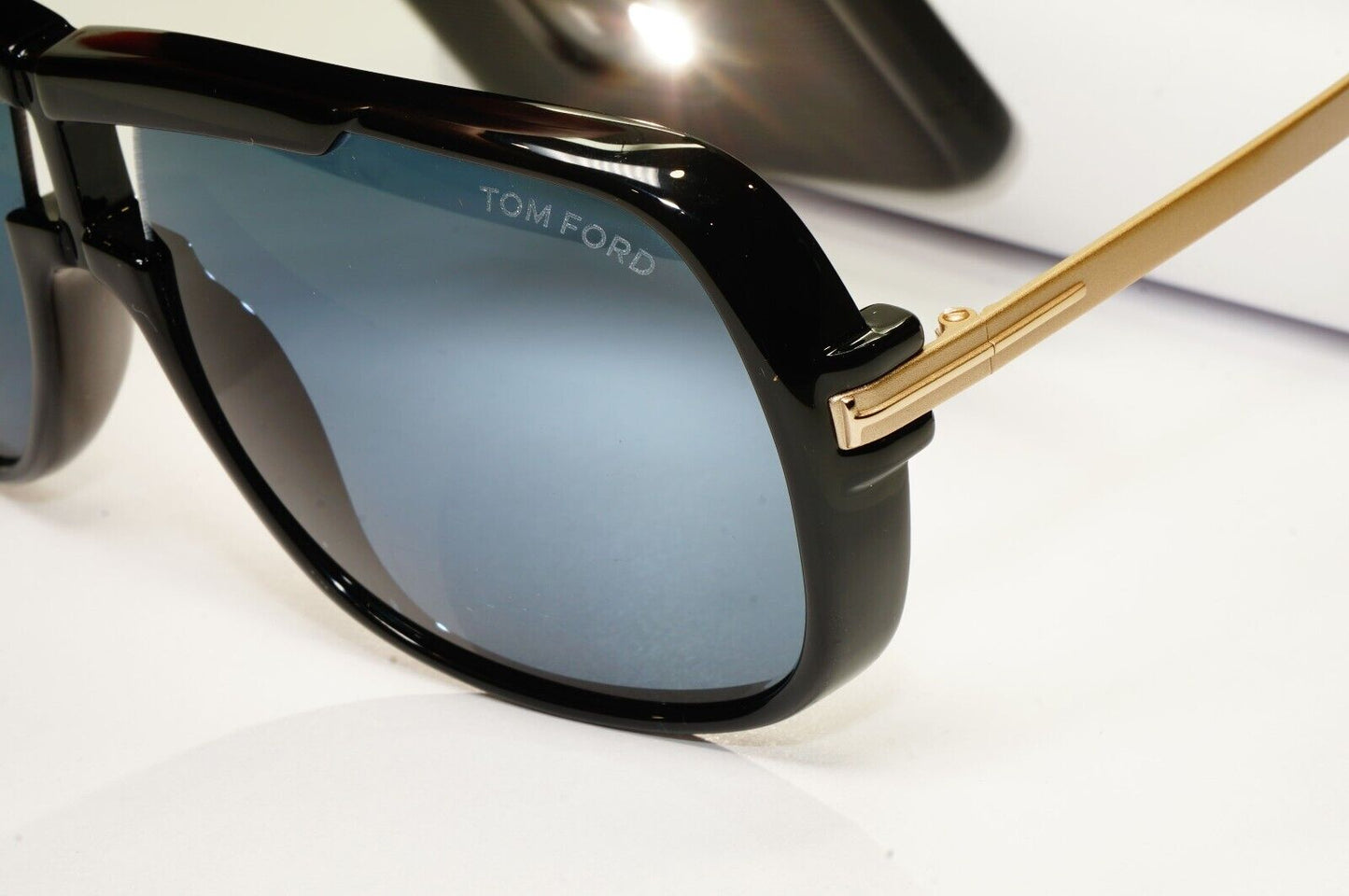 Tom Ford Sunglasses Caine Black Gold Grey Square Mens FT0800 TF800 01A 62mm