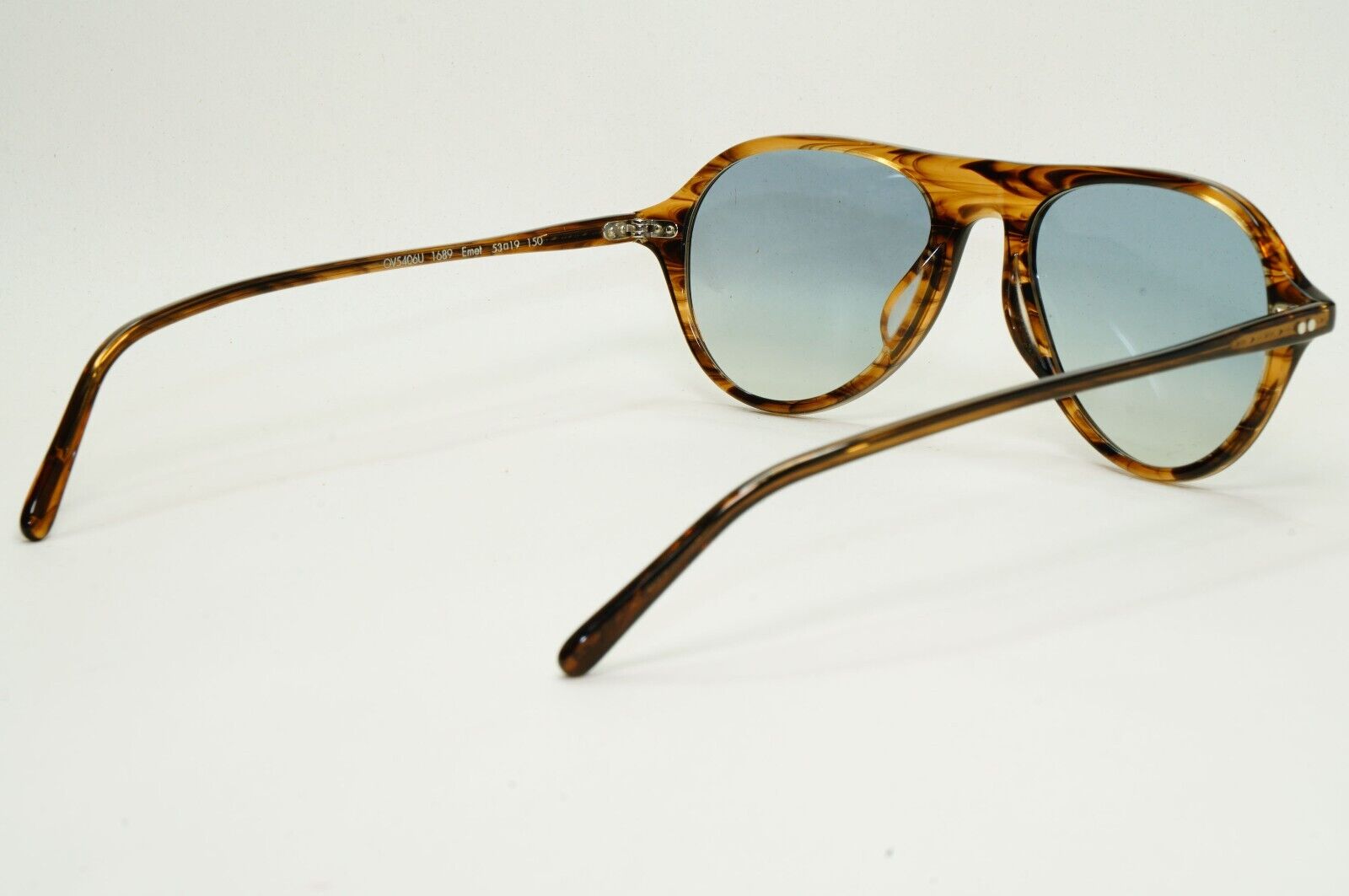 Oliver Peoples Sunglasses Emet Brown Sepia Blue Teal Pilot OV 5406U 1689 53mm