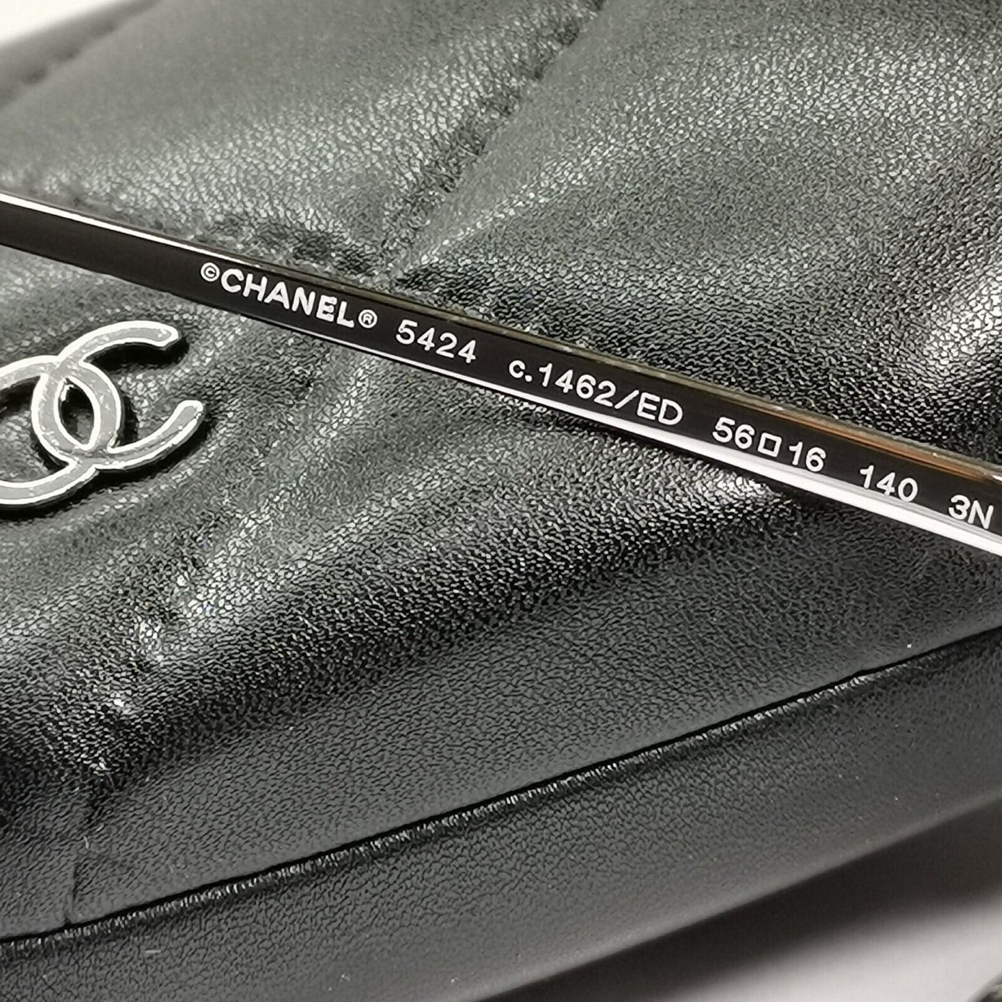 Chanel 2020 Sunglasses Dark Blue Mirror Silver Slim Rectangle 5424 c.1462/ED [A]