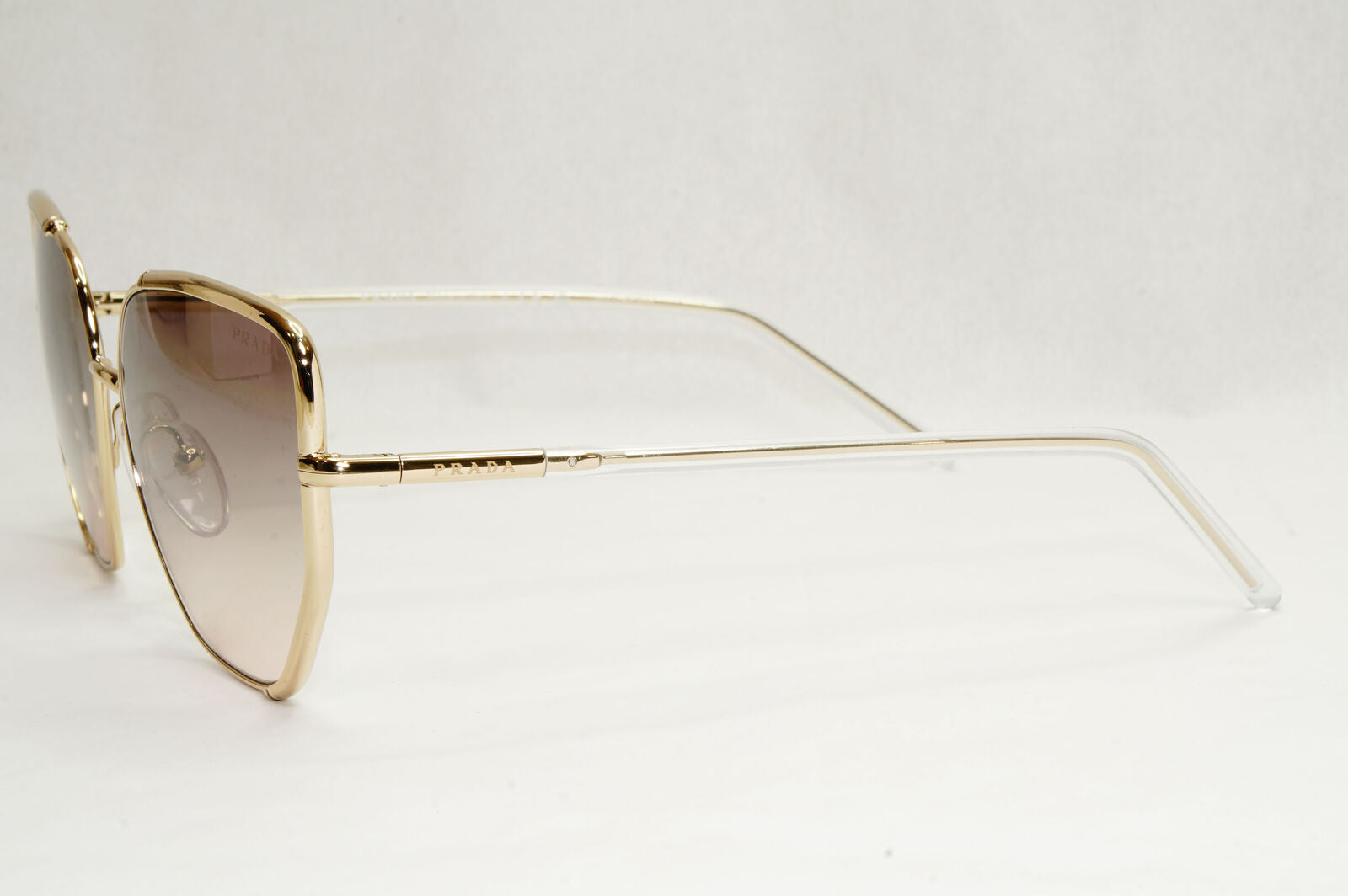 Prada Sunglasses Gold Grey Gradient Metal Square PR50WS SPR 50W ZVN-4K0 58mm