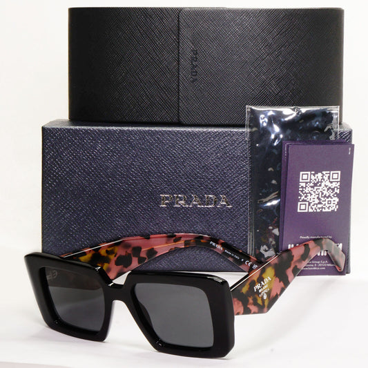 Prada Sunglasses Symbole Oversized Black Pink Tortoise PR23YS SPR 23Y 1AB-5S0