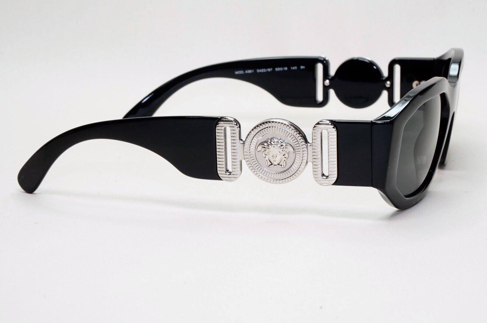 Versace Sunglasses Black Silver Medusa Grey Biggie MOD VE 4361 5422/87 53mm